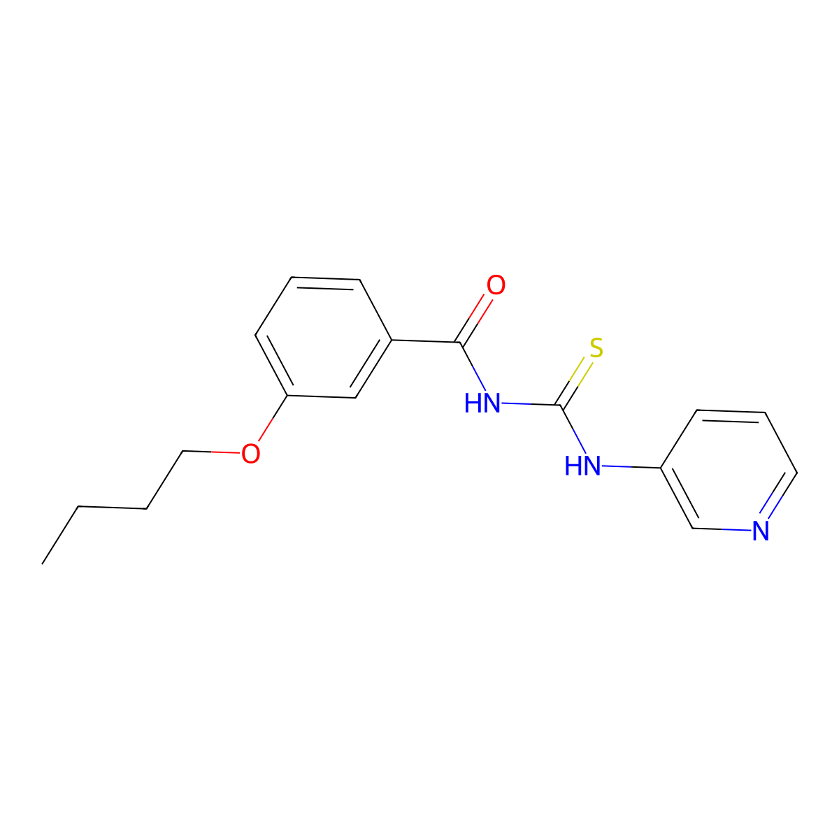 3-butoxy-N-(pyridin-3-ylcarbamothioyl)benzamide molecular structure, CAS 385390-04-5