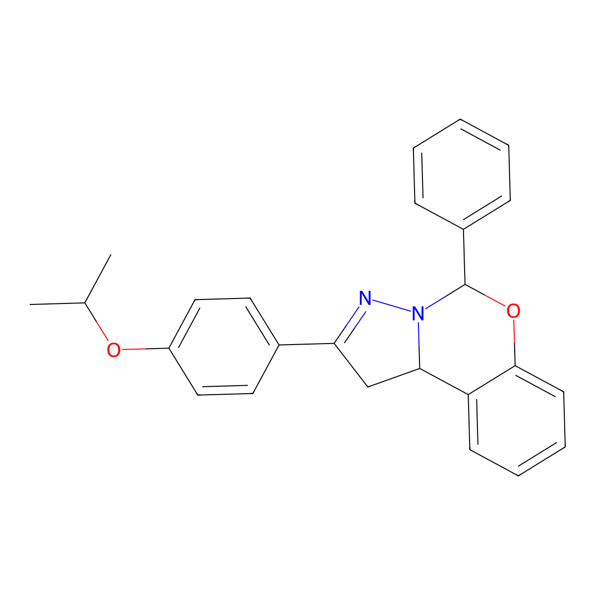 5-Phenyl-2-[4-(propan-2-yloxy)phenyl]-1,10b-dihydropyrazolo[1,5-c][1,3]benzoxazine molecular structure, CAS 385390-57-8