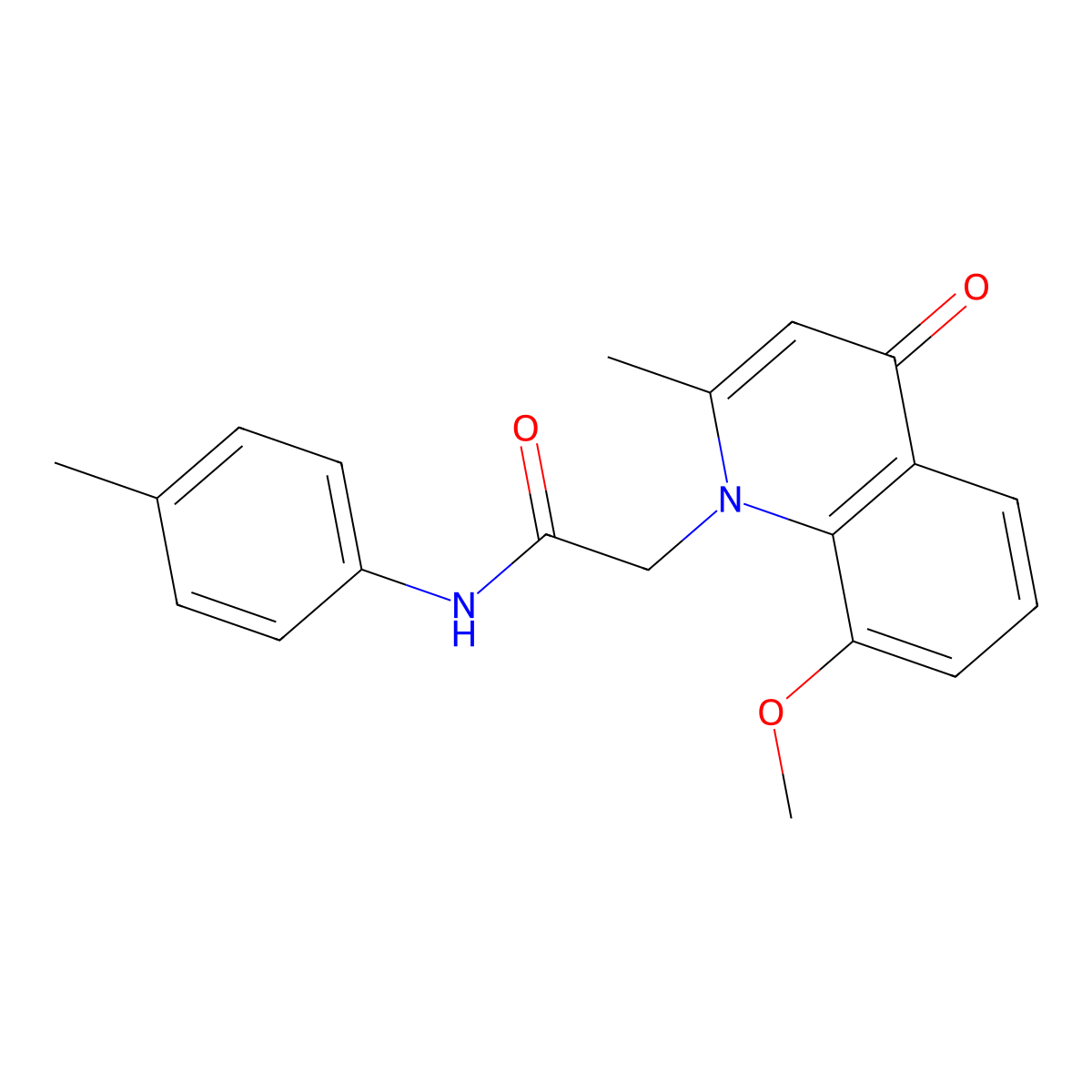 2-(8-methoxy-2-methyl-4-oxoquinolin-1(4H)-yl)-N-(p-tolyl)acetamide molecular structure, CAS 385391-09-3