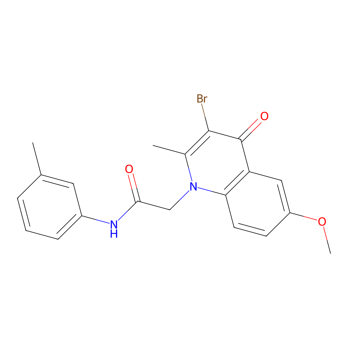 2-(3-bromo-6-methoxy-2-methyl-4-oxoquinolin-1(4H)-yl)-N-(m-tolyl)acetamide molecular structure, CAS 385391-38-8