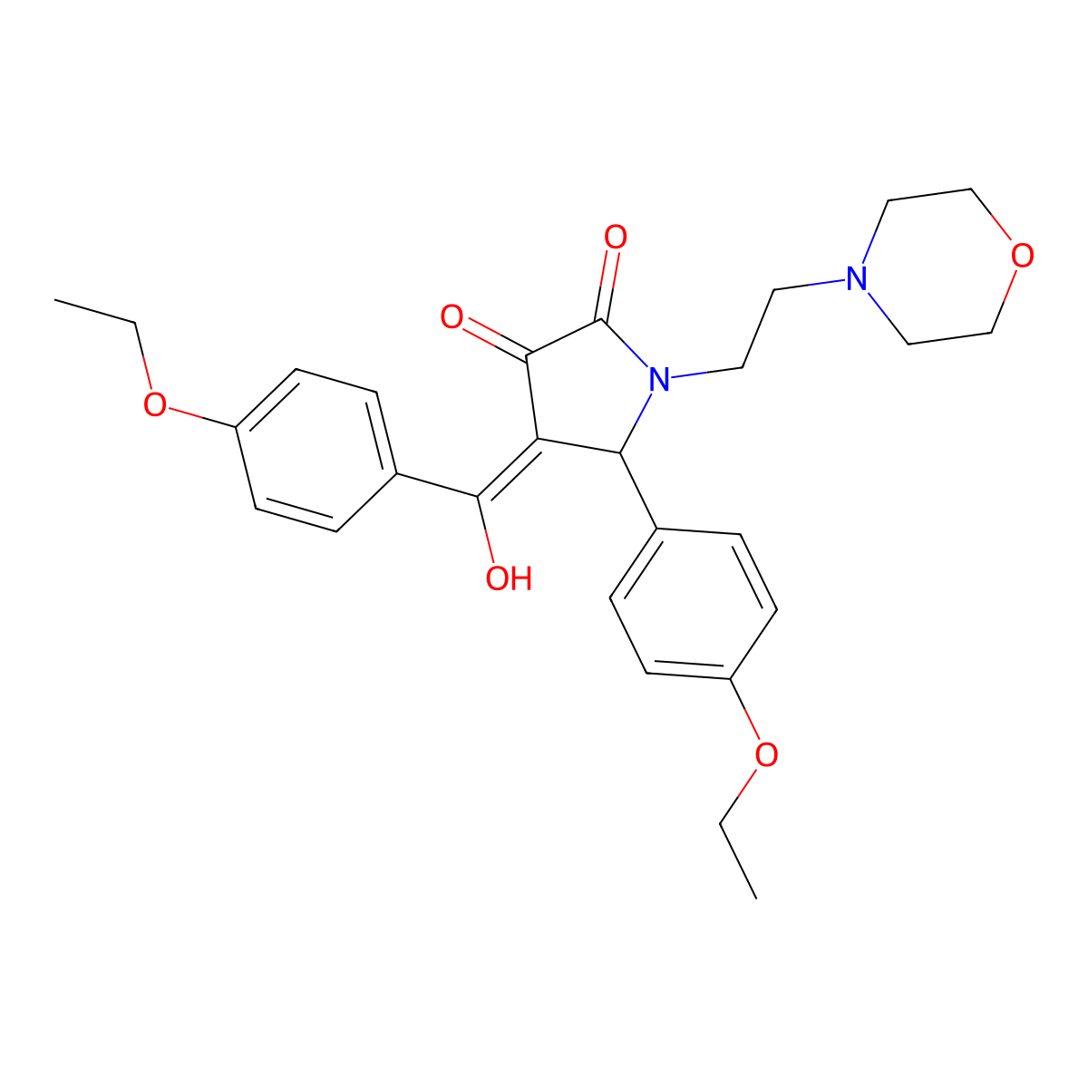 4-(4-ethoxybenzoyl)-5-(4-ethoxyphenyl)-3-hydroxy-1-[2-(morpholin-4-yl)ethyl]-2,5-dihydro-1H-pyrrol-2-one molecular structure, CAS 385391-79-7