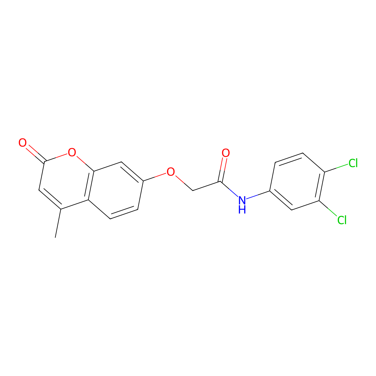 N-(3,4-dichlorophenyl)-2-[(4-methyl-2-oxo-2H-chromen-7-yl)oxy]acetamide molecular structure, CAS 385393-05-5