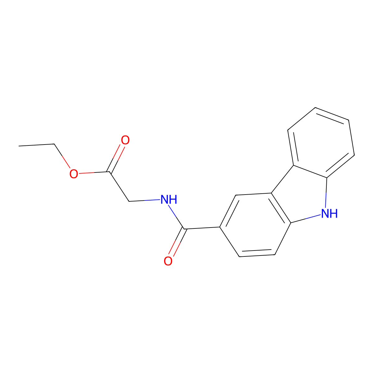 ethyl 2-(9H-carbazole-3-carbonylamino)acetate molecular structure, CAS 385393-48-6