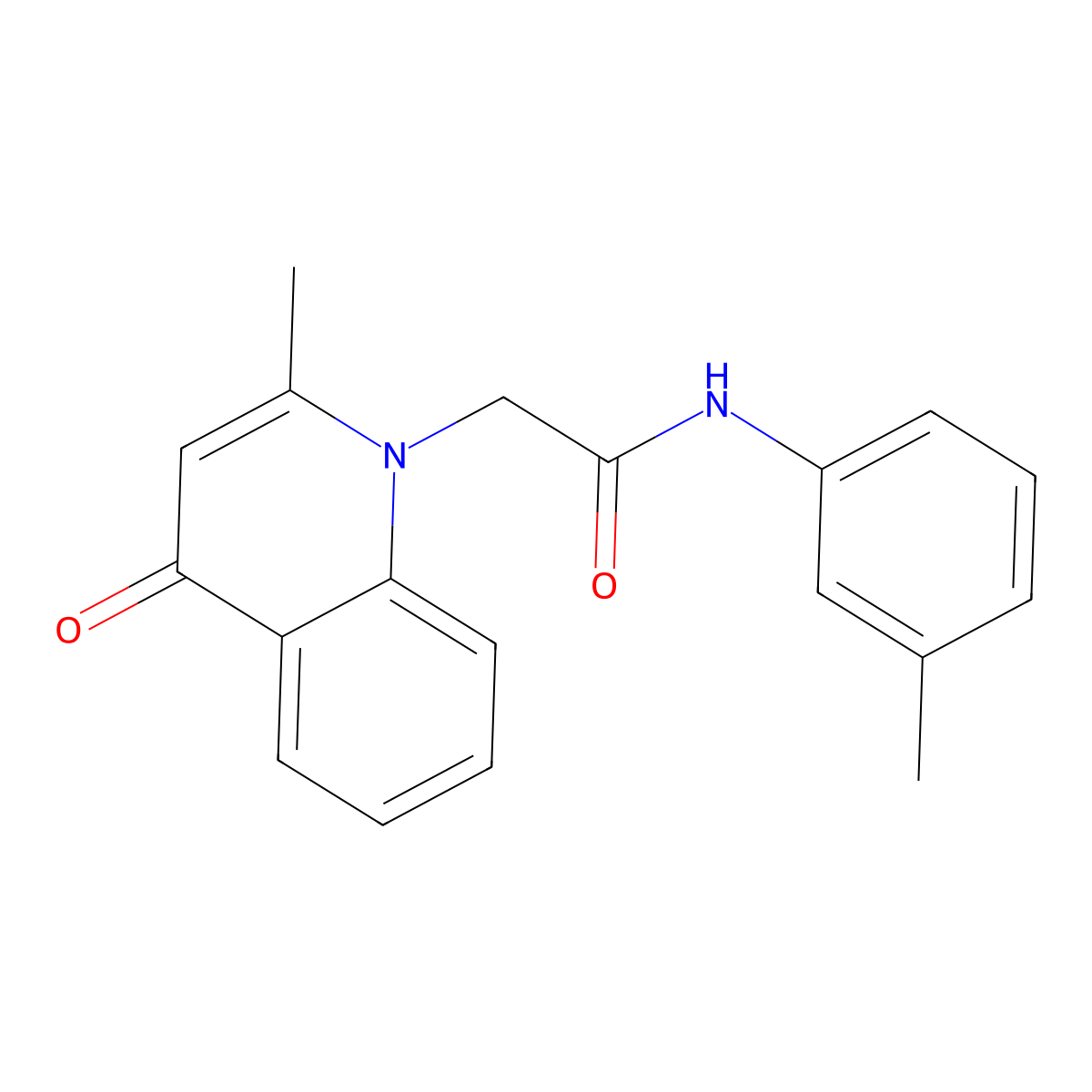 2-(2-methyl-4-oxoquinolin-1(4H)-yl)-N-(m-tolyl)acetamide molecular structure, CAS 385393-62-4