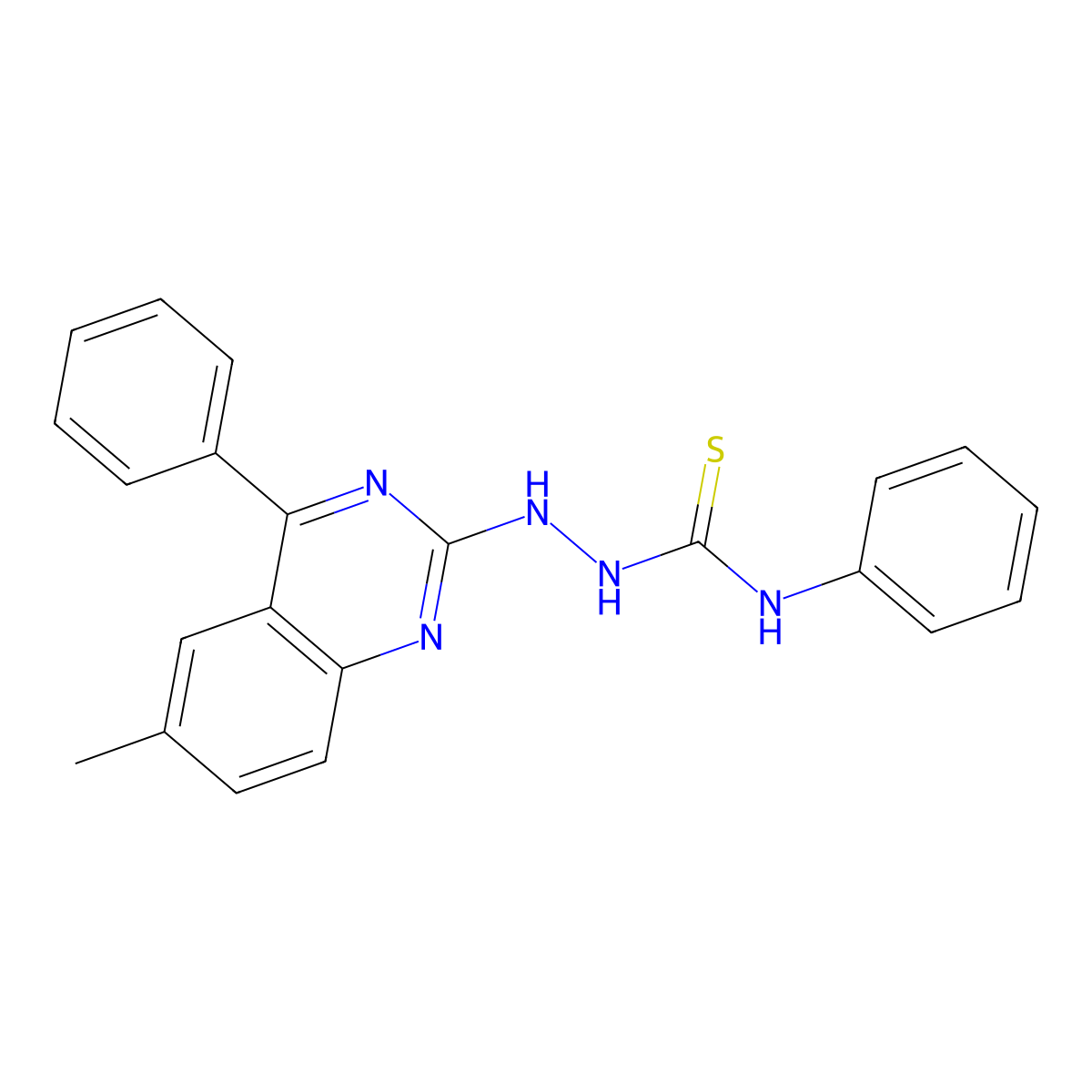 2-(6-methyl-4-phenylquinazolin-2-yl)-N-phenylhydrazinecarbothioamide molecular structure, CAS 385393-82-8