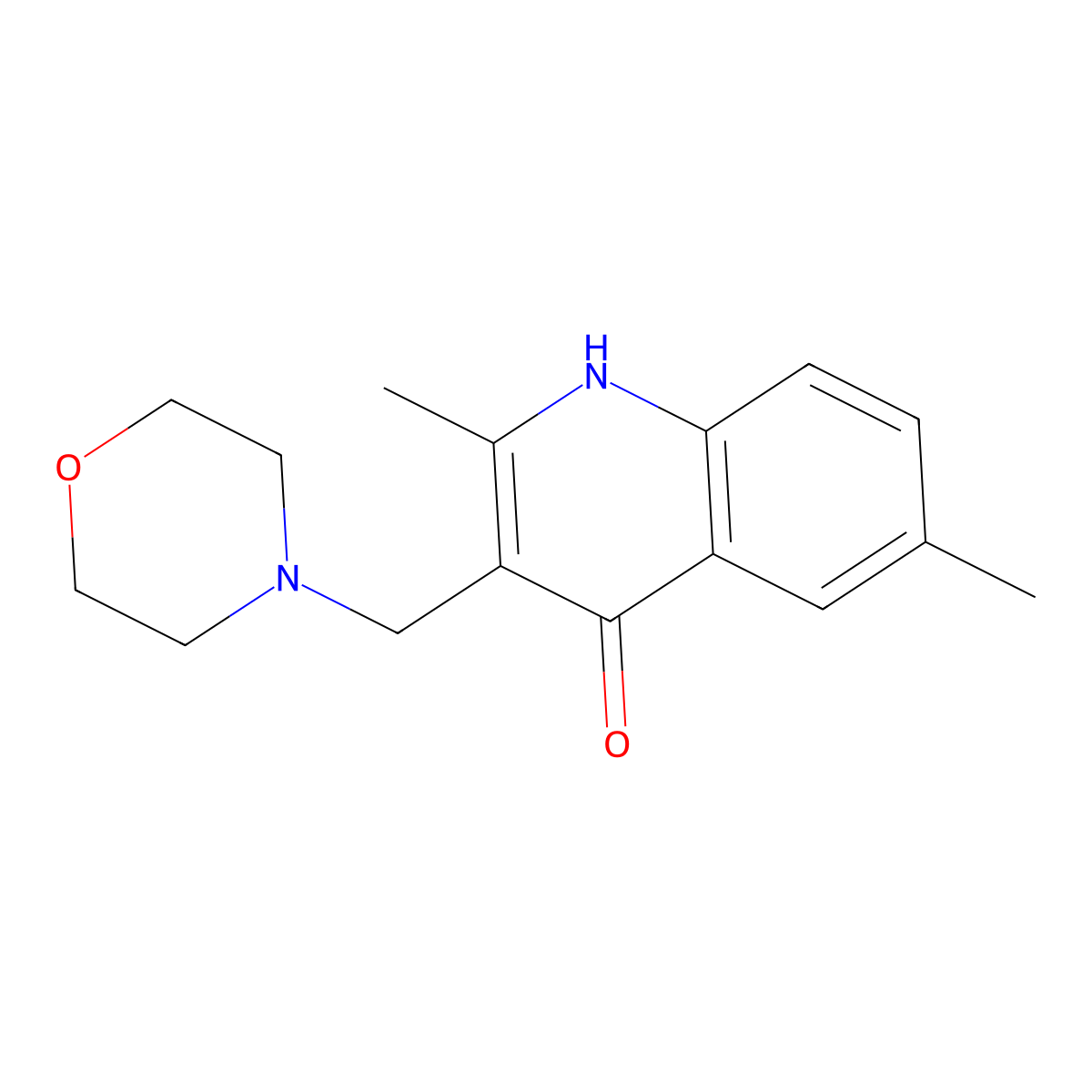 2,6-Dimethyl-3-(morpholin-4-ylmethyl)quinolin-4-ol molecular structure, CAS 385394-26-3