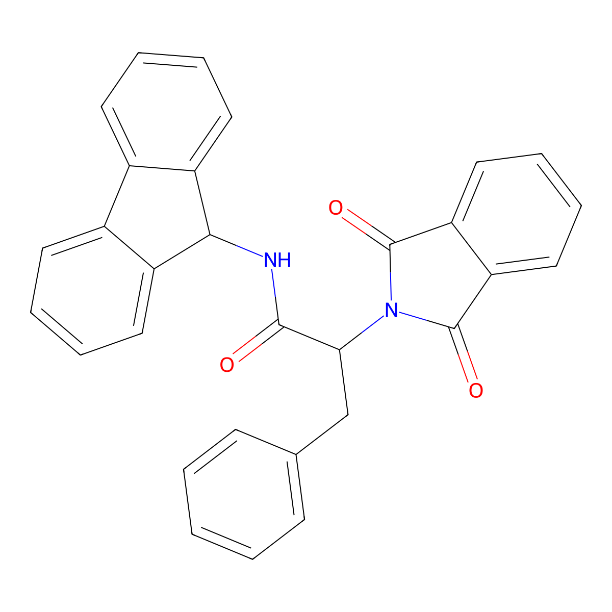 2-(1,3-dioxoisoindol-2-yl)-N-(9H-fluoren-9-yl)-3-phenylpropanamide molecular structure, CAS 385394-85-4