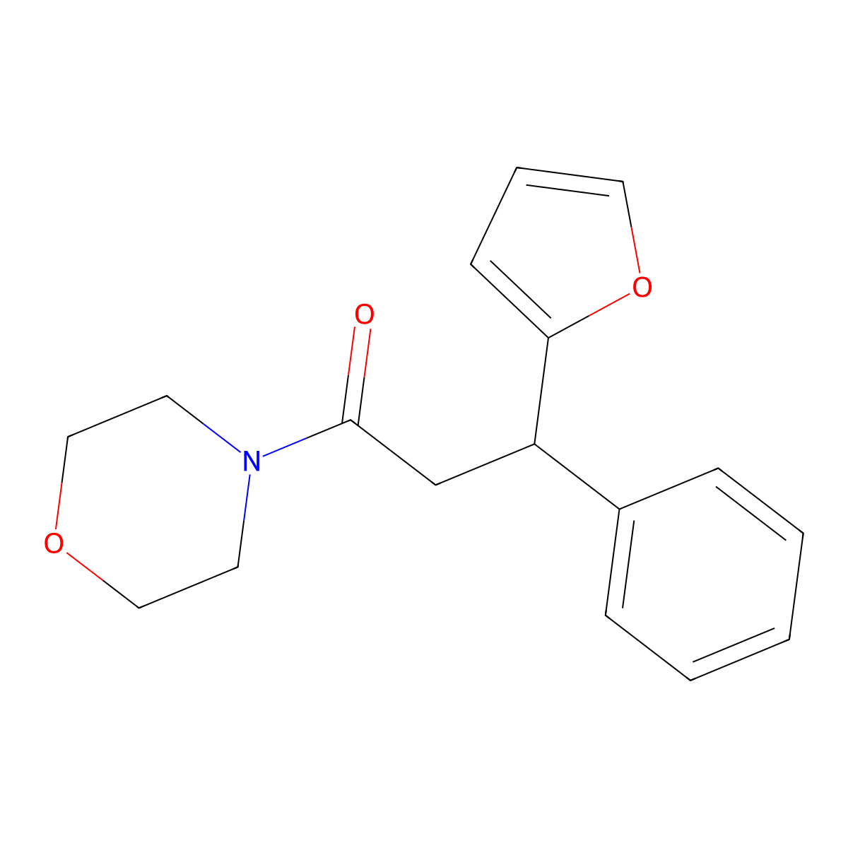 3-(Furan-2-yl)-1-morpholin-4-yl-3-phenylpropan-1-one molecular structure, CAS 385394-86-5
