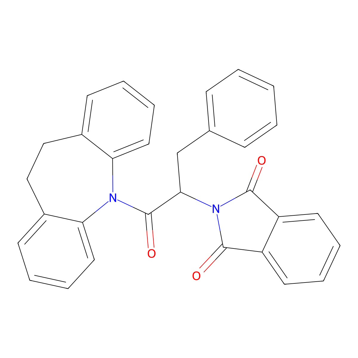 2-[1-benzyl-2-(10,11-dihydro-5H-dibenzo[b,f]azepin-5-yl)-2-oxoethyl]-1H-isoindole-1,3(2H)-dione molecular structure, CAS 385395-05-1
