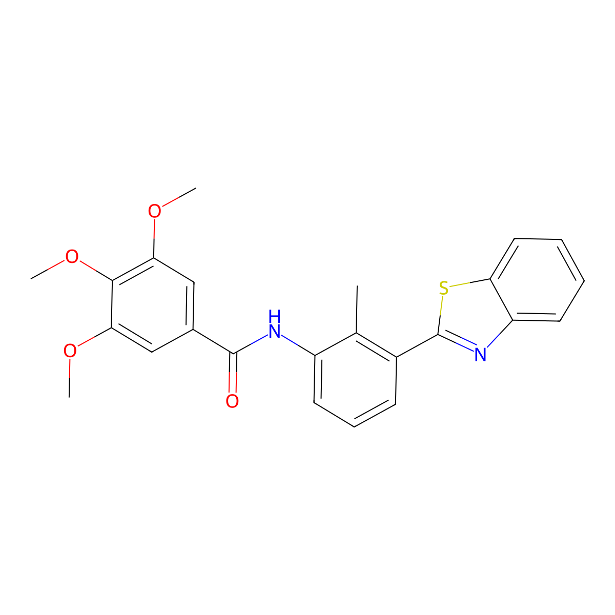 N-[3-(1,3-benzothiazol-2-yl)-2-methylphenyl]-3,4,5-trimethoxybenzamide molecular structure, CAS 385395-27-7