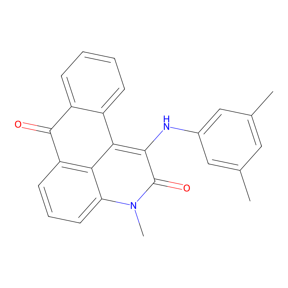 1-((3,5-dimethylphenyl)amino)-3-methyl-2H-naphtho[1,2,3-de]quinoline-2,7(3H)-dione molecular structure, CAS 385398-11-8