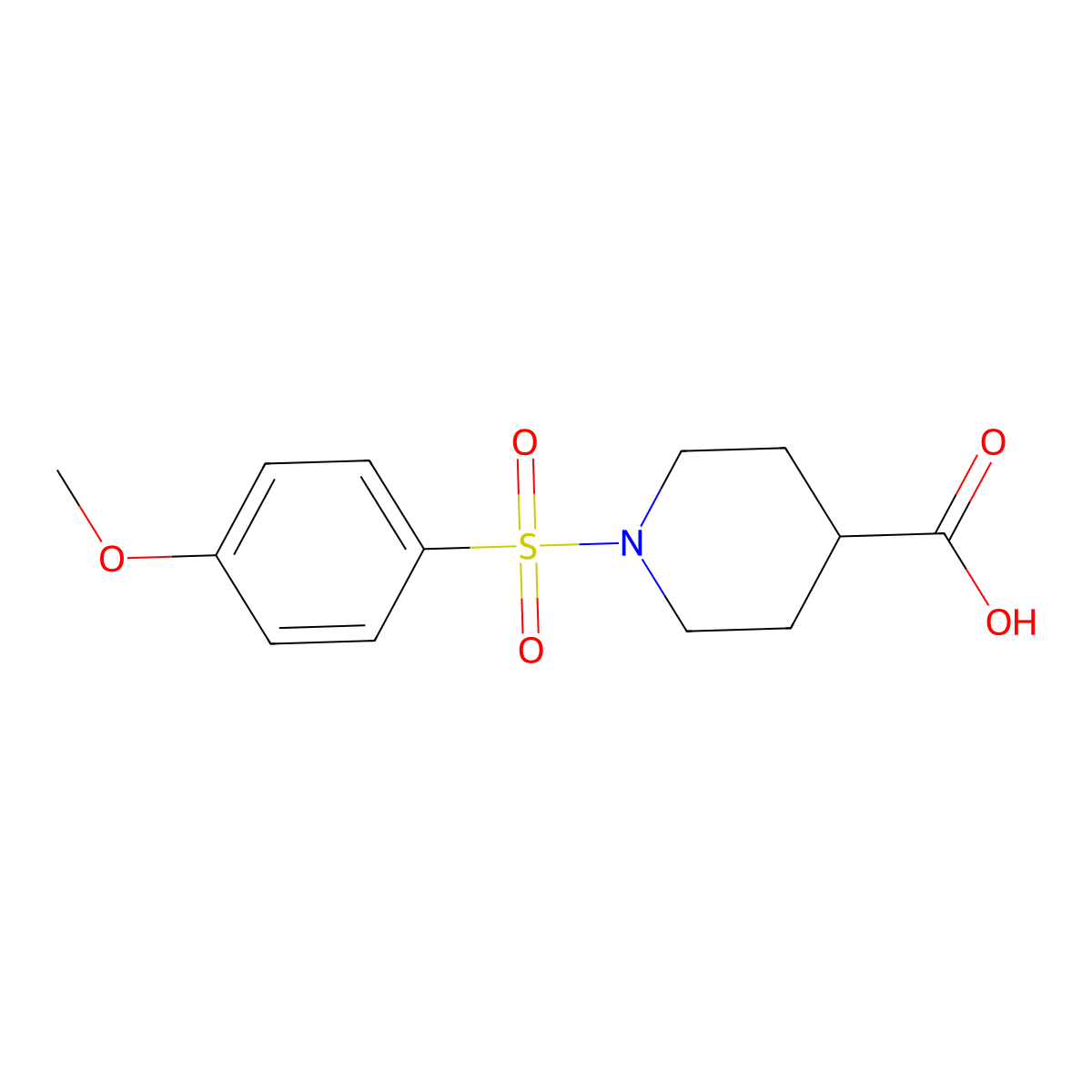 1-(4-Methoxybenzenesulfonyl)piperidine-4-carboxylic acid molecular structure, CAS 385398-15-2