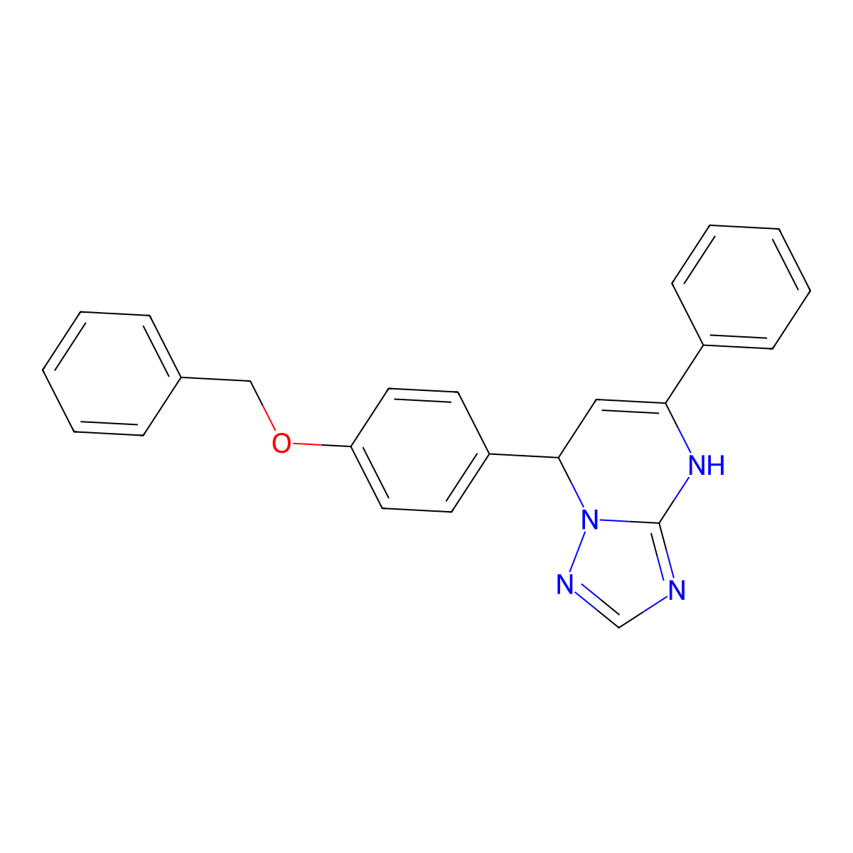 7-[4-(Benzyloxy)phenyl]-5-phenyl-4,7-dihydro[1,2,4]triazolo[1,5-a]pyrimidine molecular structure, CAS 385399-37-1