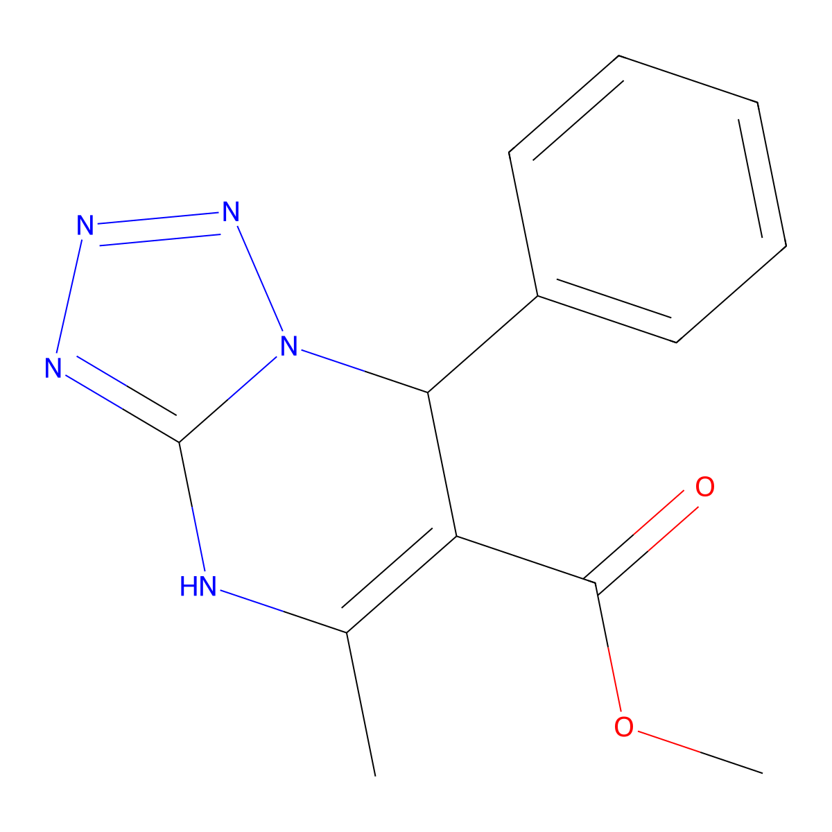 Methyl 5-methyl-7-phenyl-4,7-dihydrotetraazolo[1,5-a]pyrimidine-6-carboxylate molecular structure, CAS 385399-85-9