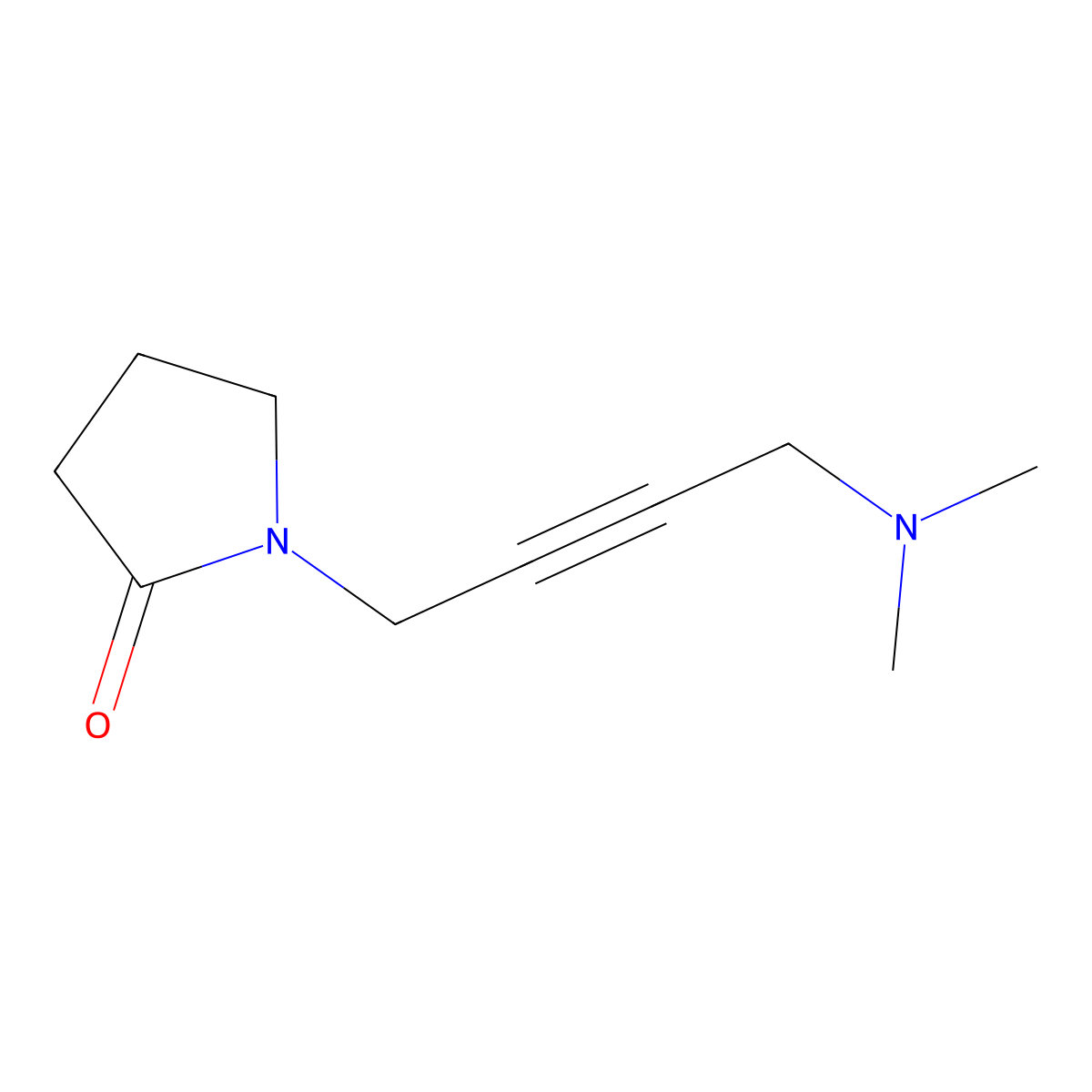 2-Pyrrolidinone, 1-(4-(dimethylamino)-2-butynyl)- molecular structure, CAS 3854-02-2