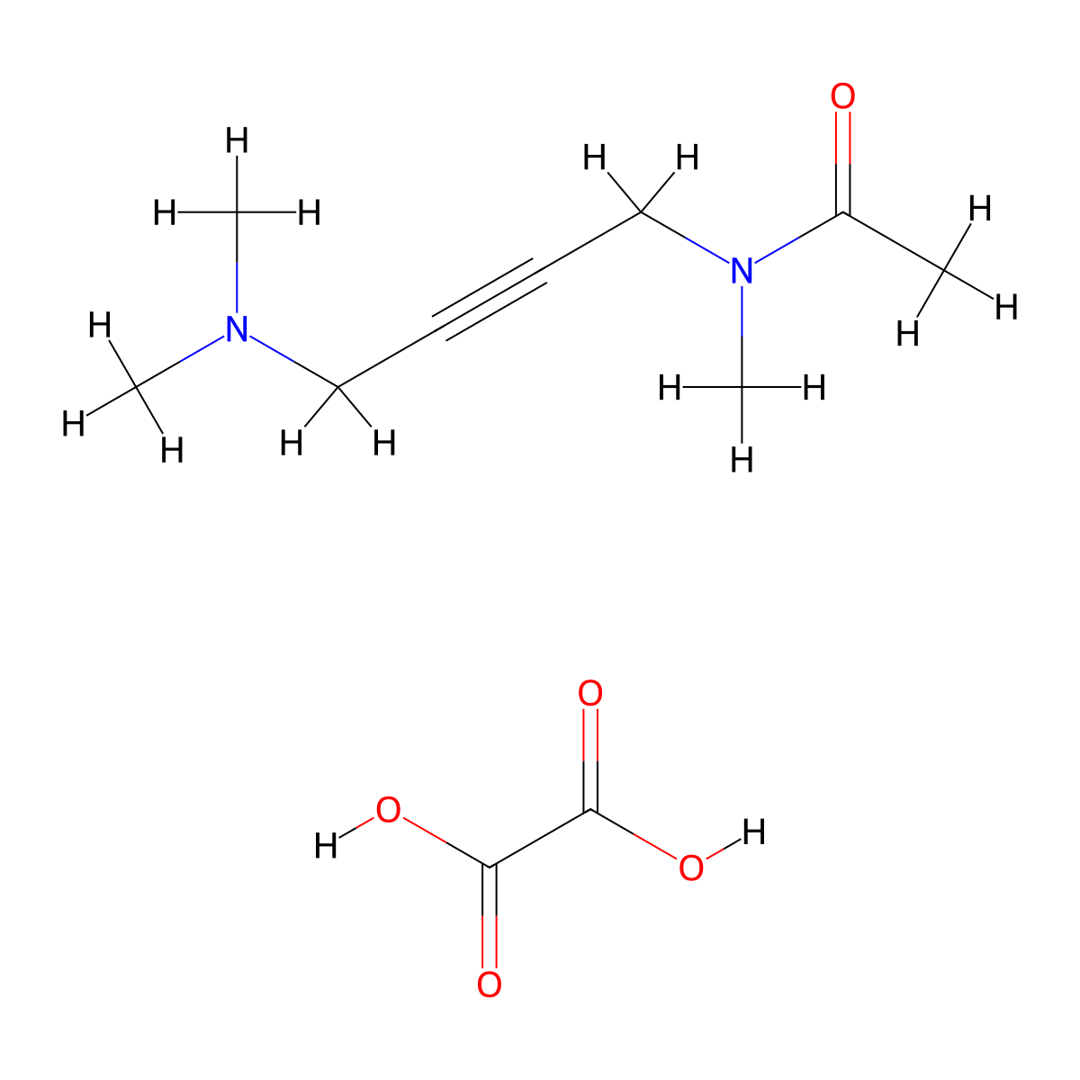 Acetamide, N-(4-(dimethylamino)-2-butynyl)-N-methyl-, oxalate (1:1) molecular structure, CAS 3854-06-6