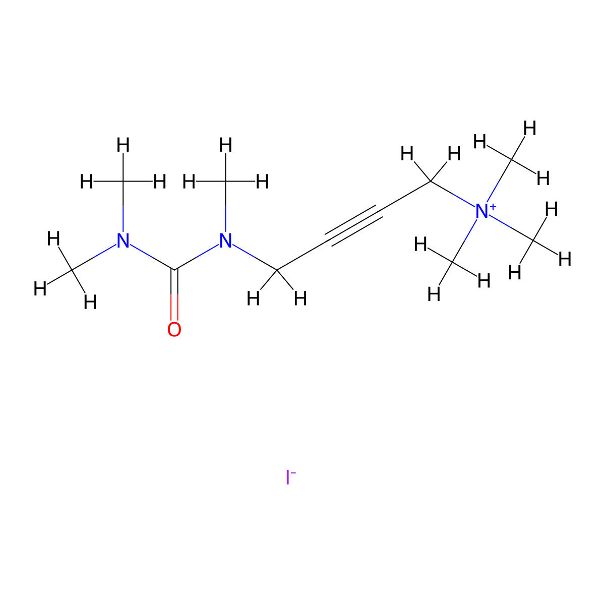 Ammonium, trimethyl(4-(trimethylureido)-2-butynyl)-, iodide molecular structure, CAS 3854-10-2