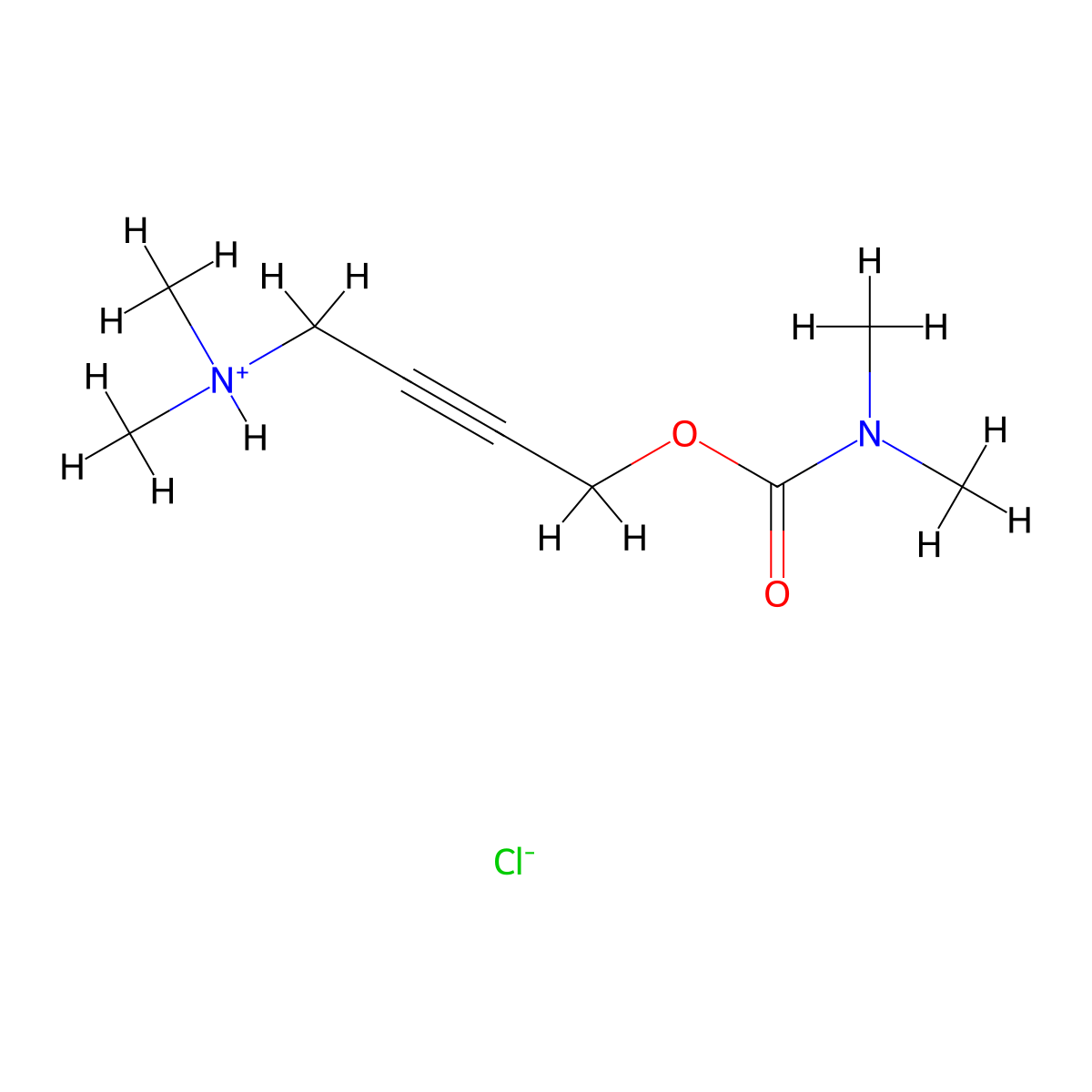 Carbamic acid, dimethyl-, 4-(dimethylamino)-2-butynyl ester, hydrochloride molecular structure, CAS 3854-11-3