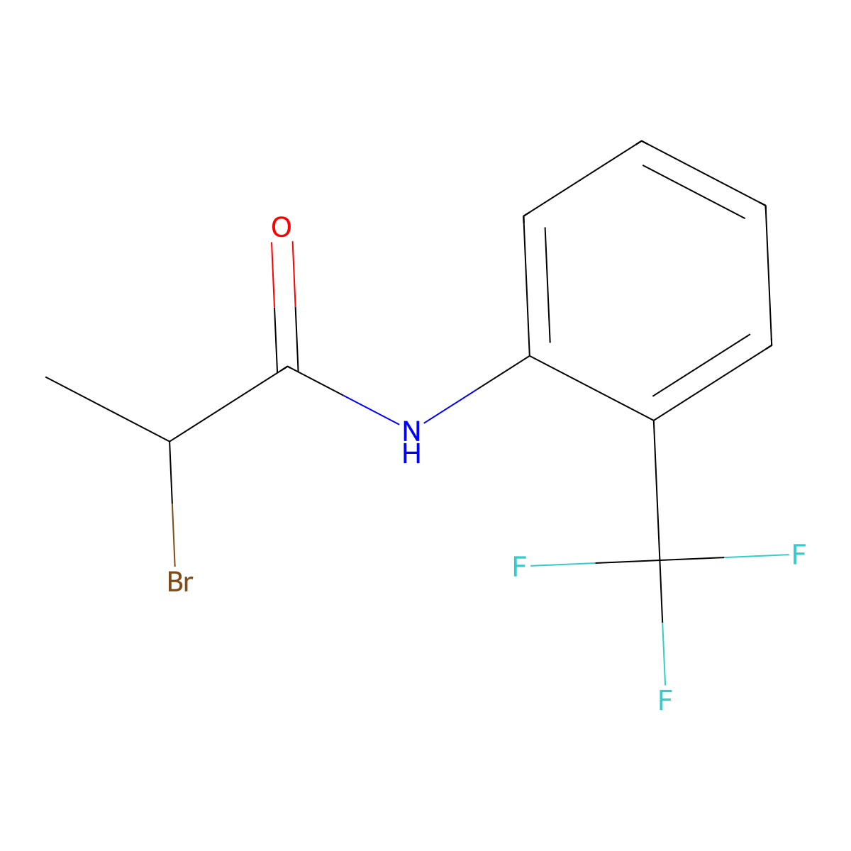 2-bromo-N-[2-(trifluoromethyl)phenyl]propanamide molecular structure, CAS 3854-19-1