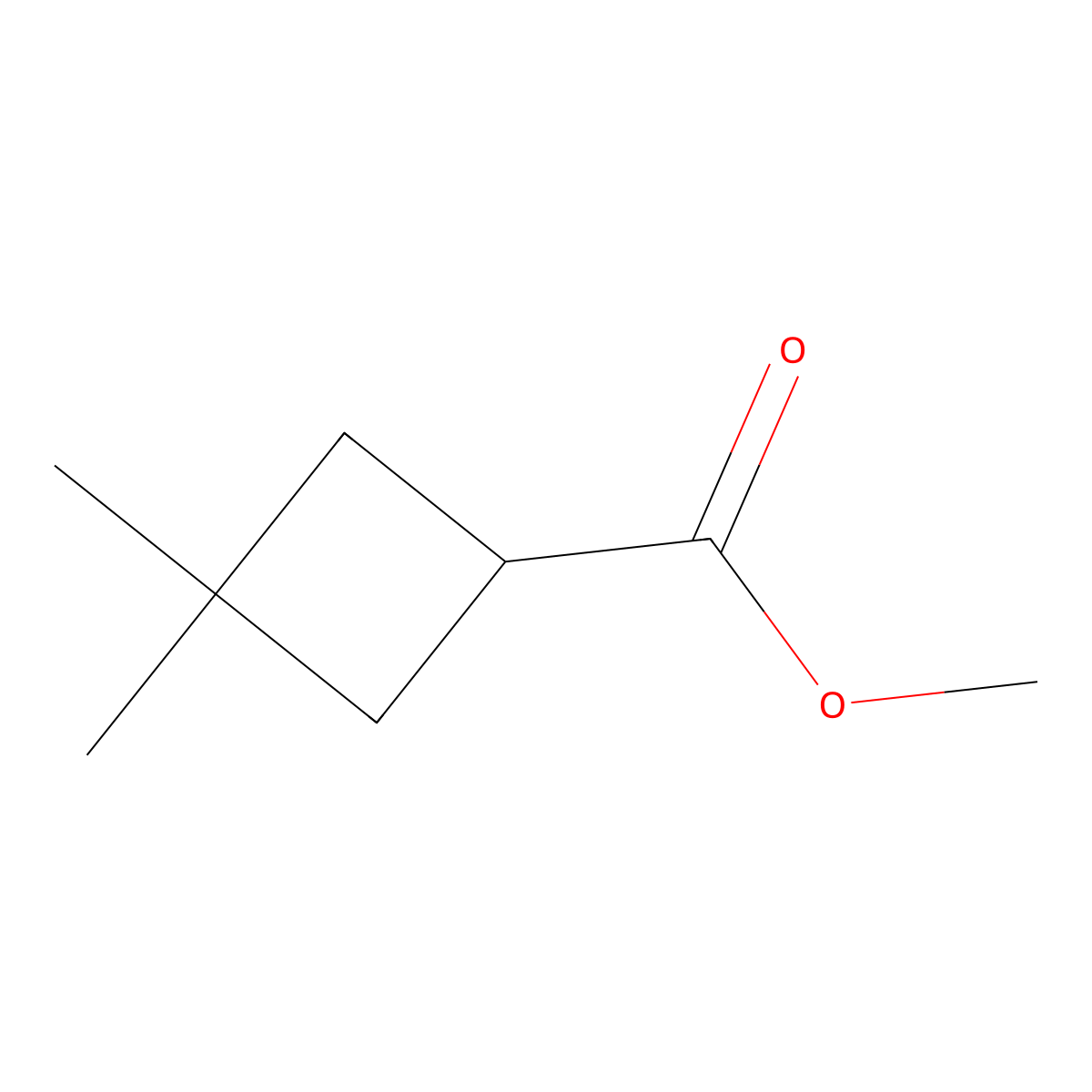 Methyl 3,3-dimethylcyclobutane-1-carboxylate molecular structure, CAS 3854-83-9