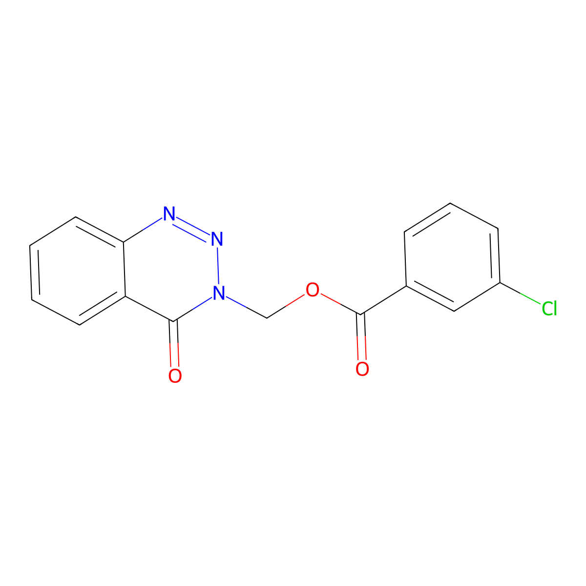 (4-Oxo-1,2,3-benzotriazin-3-yl)methyl 3-chlorobenzoate molecular structure, CAS 385400-33-9