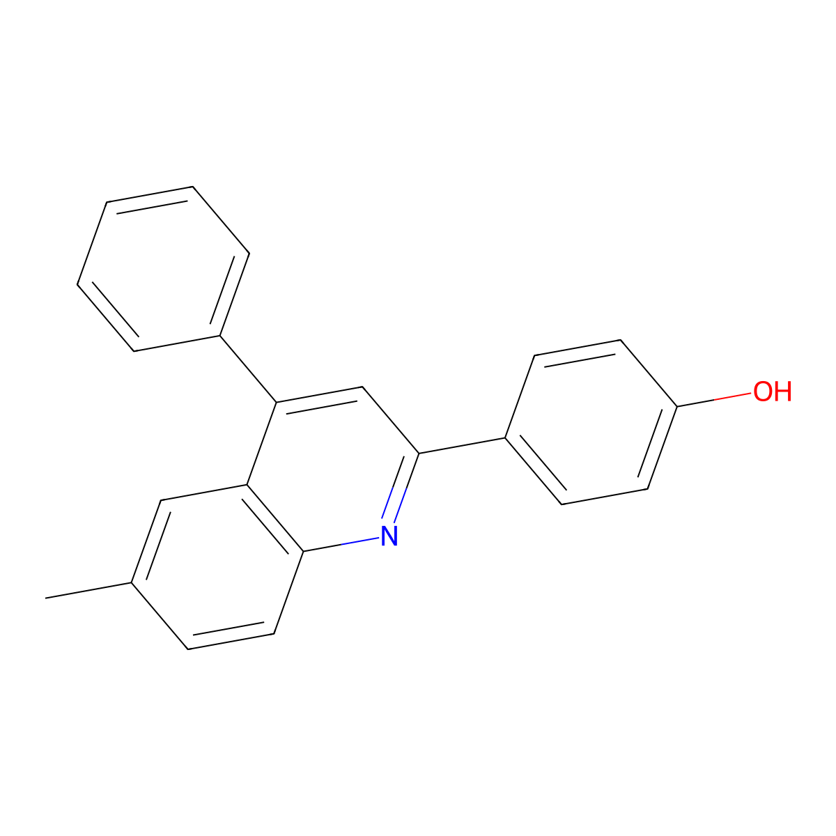 4-(6-Methyl-4-phenyl-2-quinolinyl)phenol molecular structure, CAS 385400-64-6