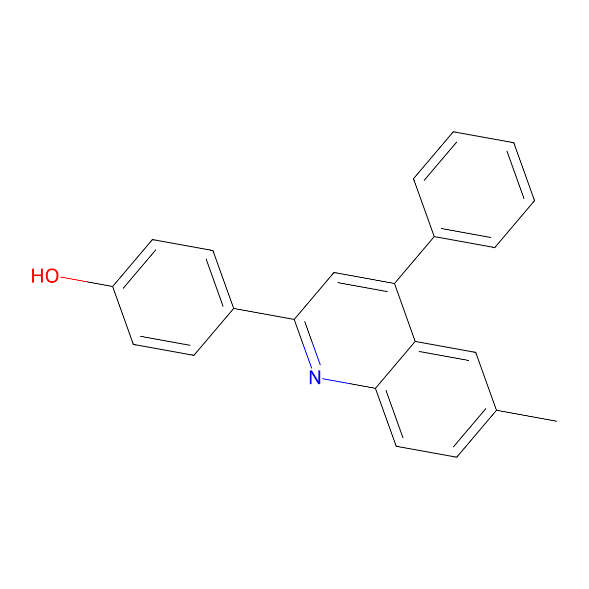 4-(6-Methyl-4-phenyl-2-quinolinyl)phenol molecular structure, CAS 385400-64-6
