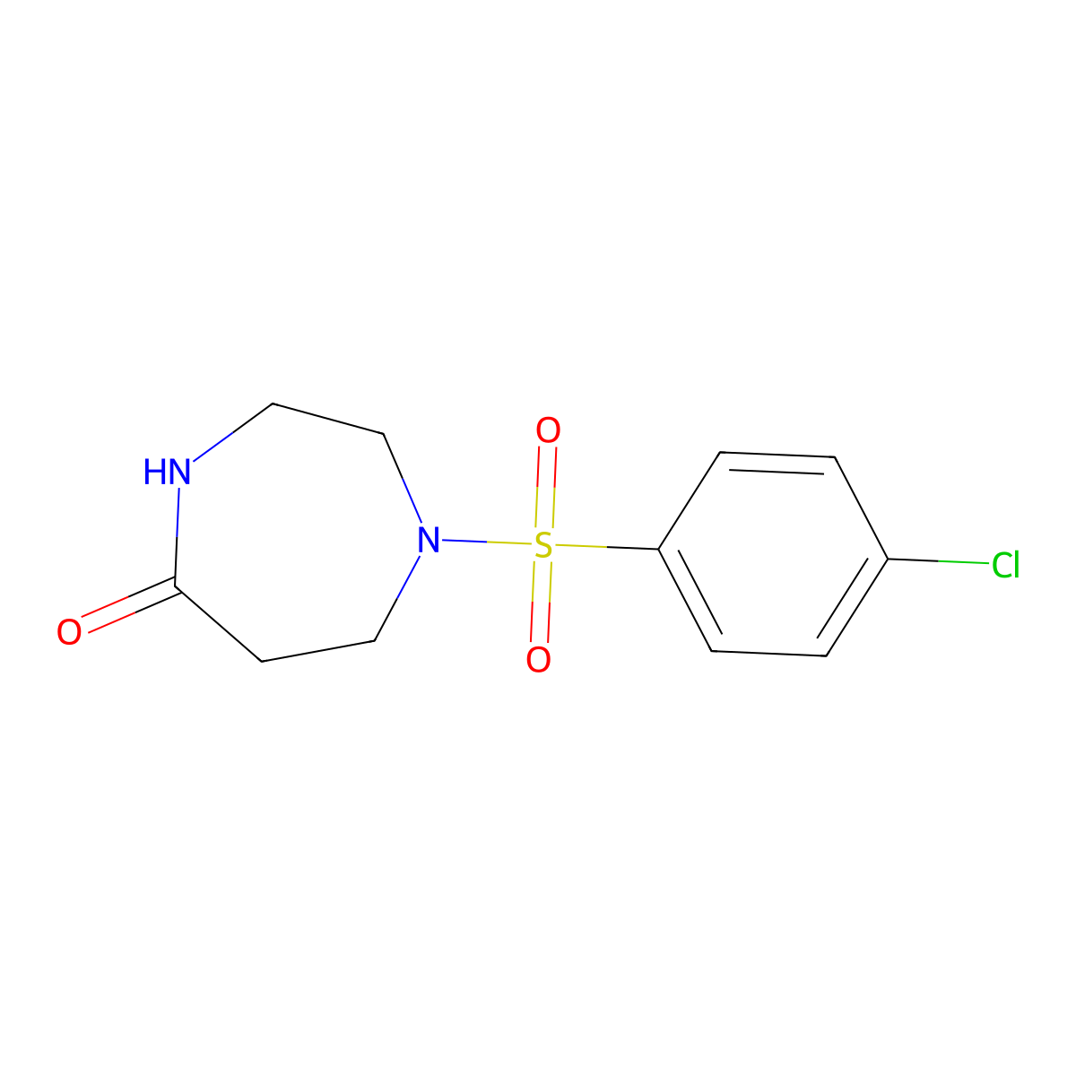 1-((4-Chlorophenyl)sulfonyl)-1,4-diazepan-5-one molecular structure, CAS 385400-72-6