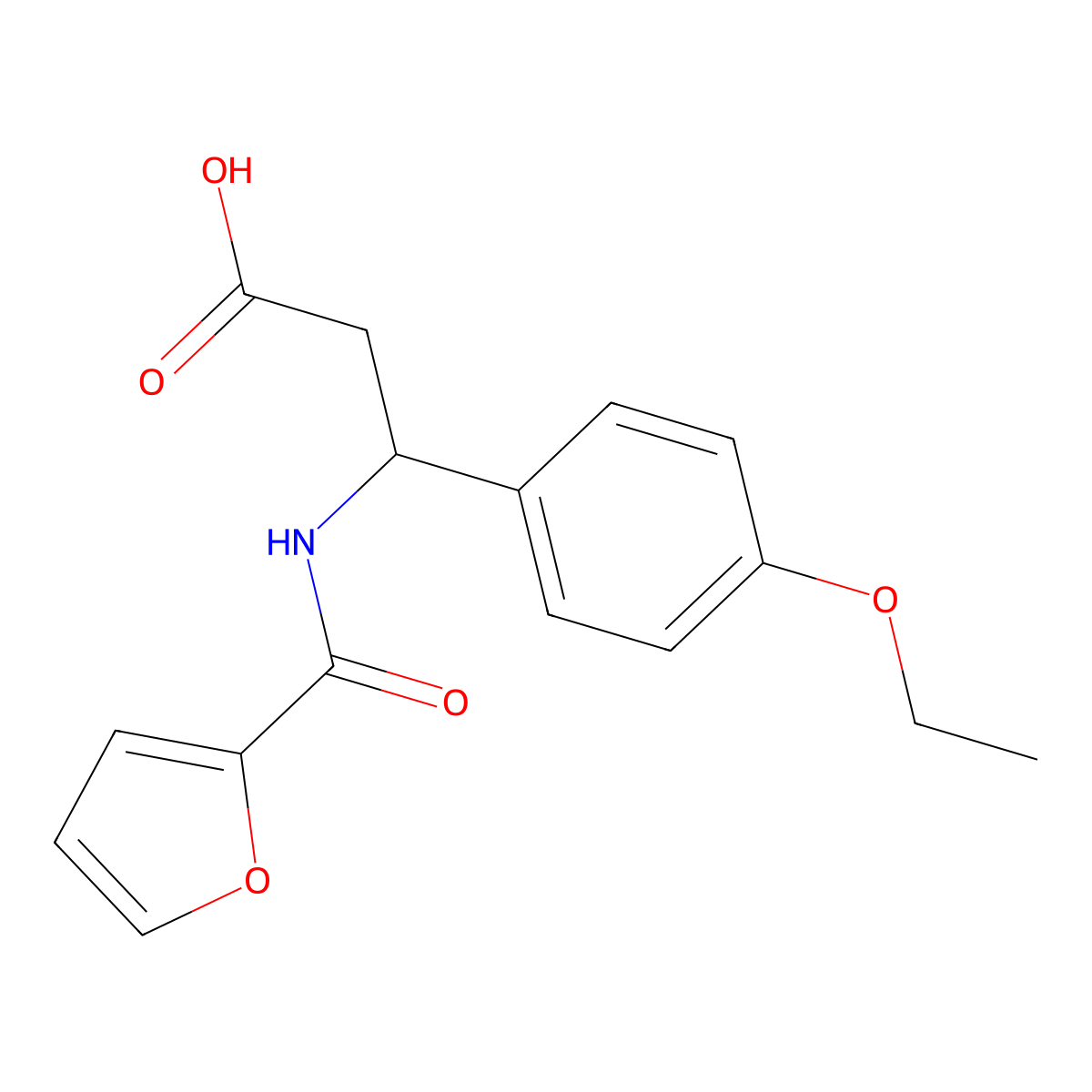 3-(4-Ethoxy-phenyl)-3-[(furan-2-carbonyl)-amino]-propionic acid molecular structure, CAS 385400-96-4