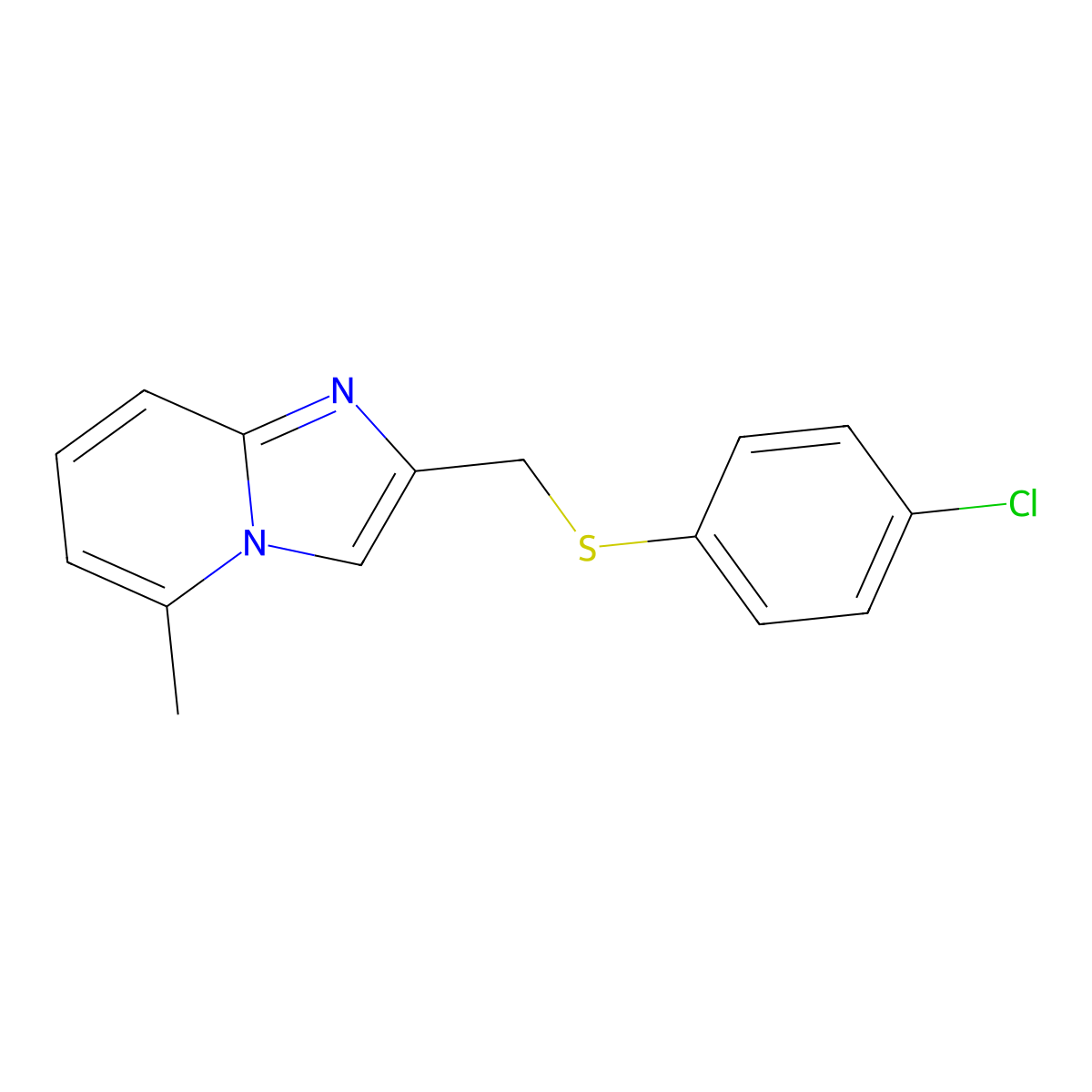 2-[[(4-Chlorophenyl)thio]methyl]-5-methylimidazo[1,2-a]pyridine molecular structure, CAS 385401-97-8