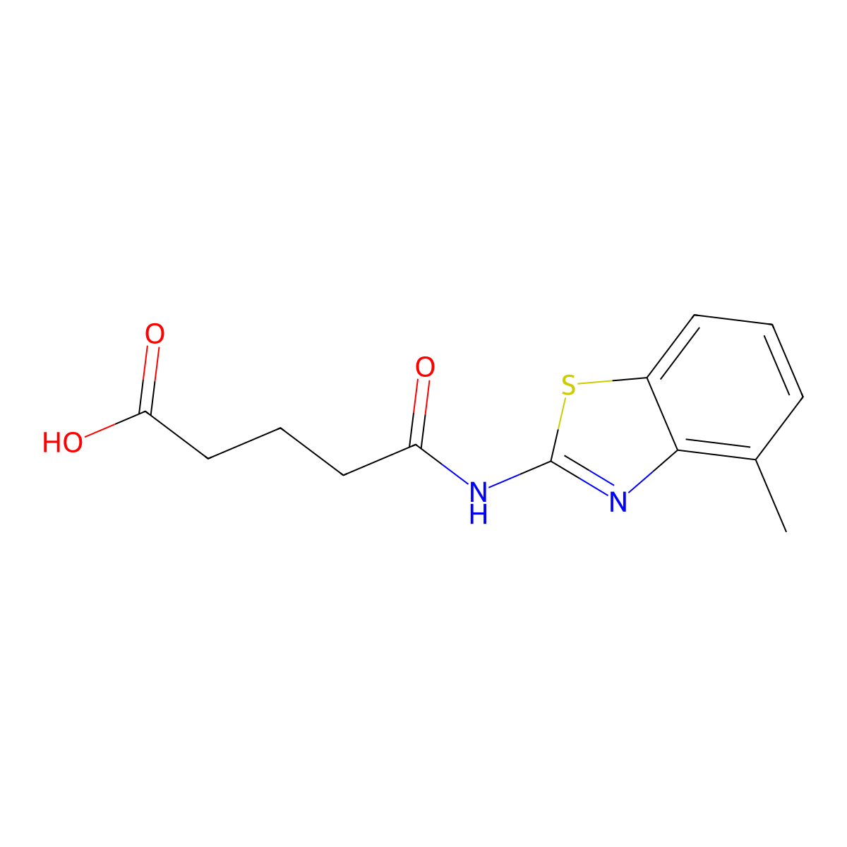 4-(4-Methyl-benzothiazol-2-ylcarbamoyl)-butyric acid molecular structure, CAS 385402-31-3