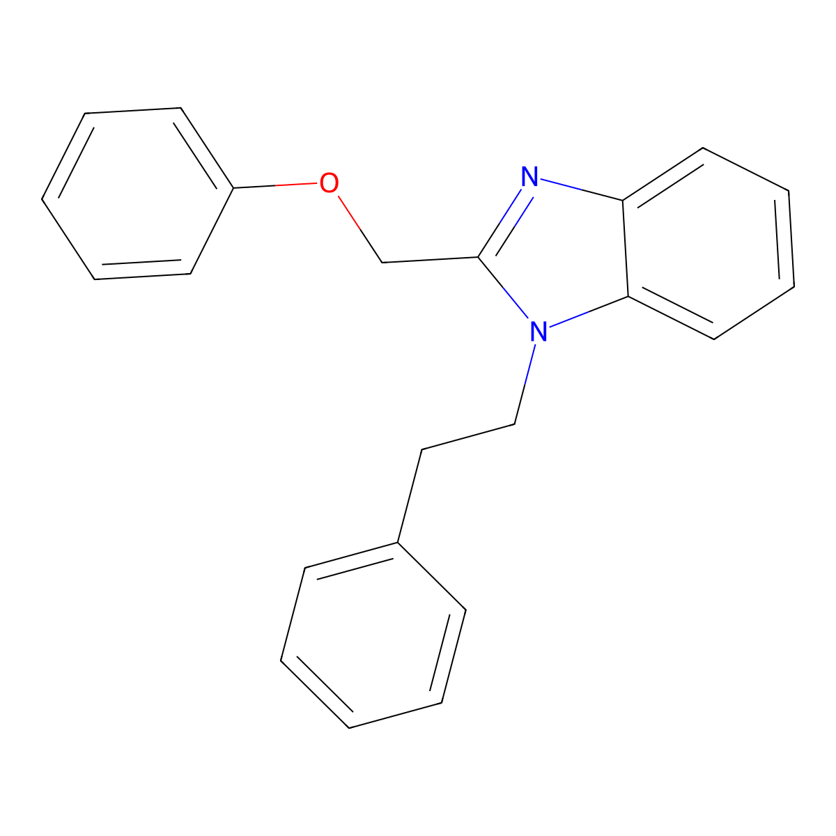 1-phenethyl-2-(phenoxymethyl)-1H-benzo[d]imidazole molecular structure, CAS 385402-72-2