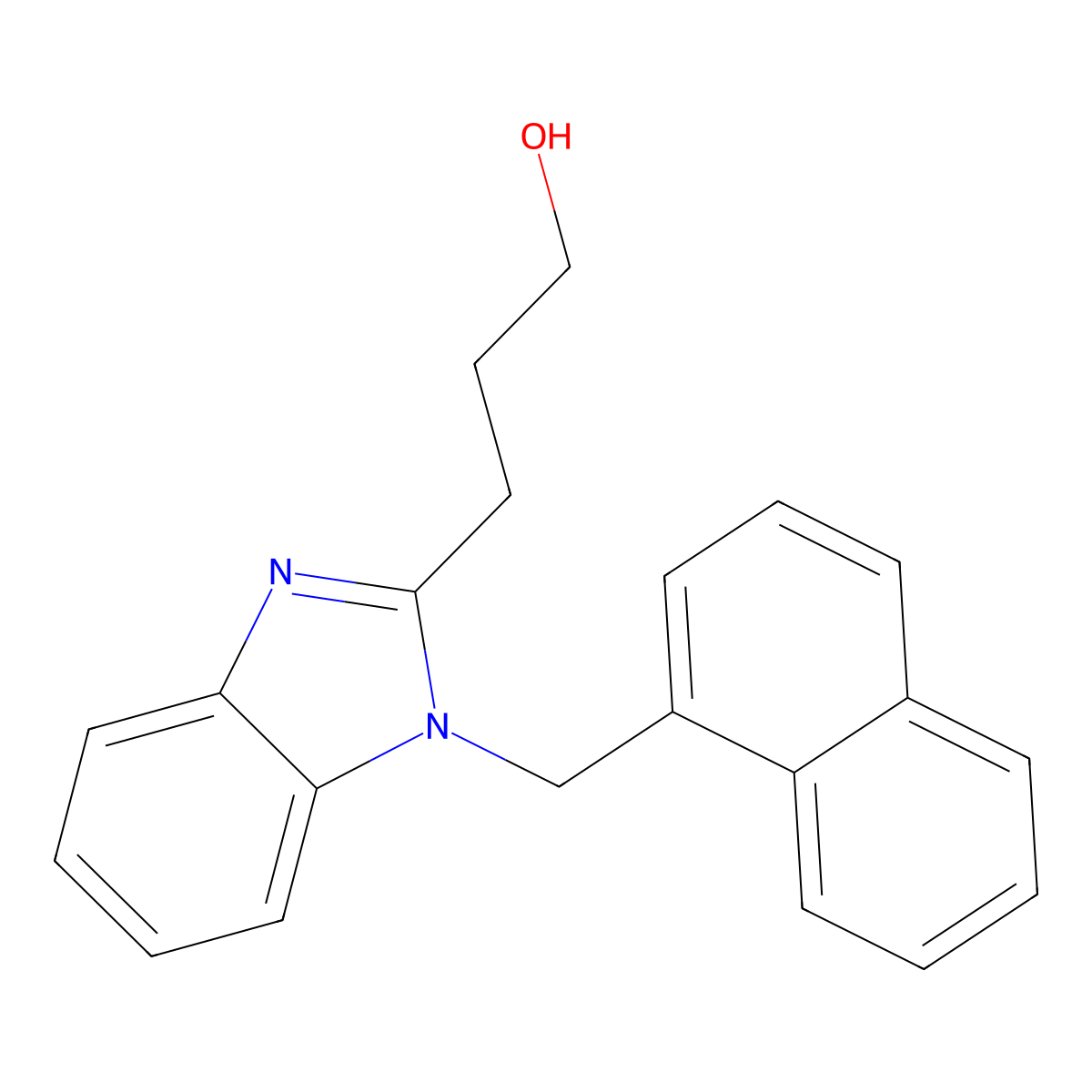 3-[1-(Naphthalen-1-ylmethyl)benzimidazol-2-yl]propan-1-ol molecular structure, CAS 385402-87-9