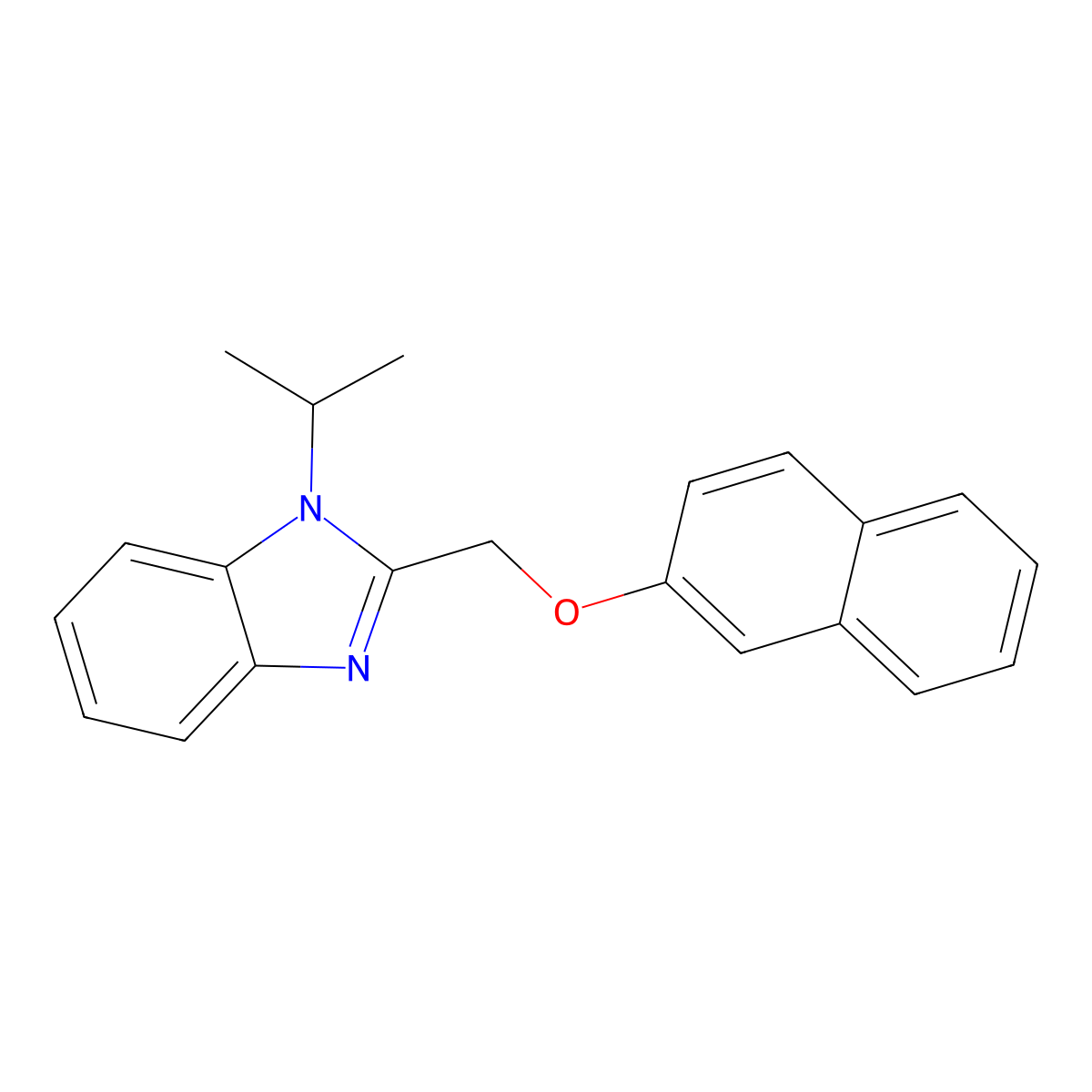 2-(Naphthalen-2-yloxymethyl)-1-propan-2-ylbenzimidazole molecular structure, CAS 385403-19-0
