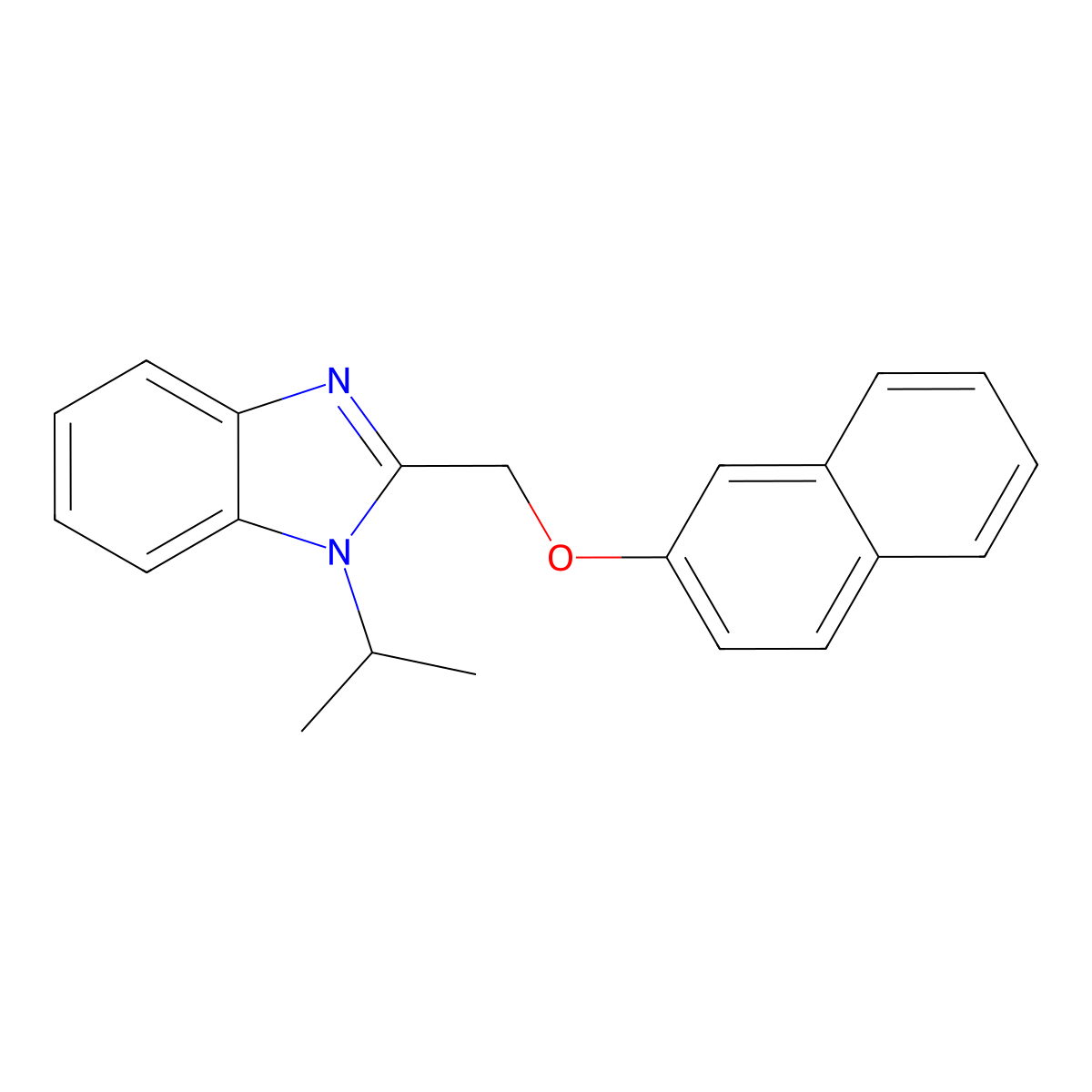 2-(Naphthalen-2-yloxymethyl)-1-propan-2-ylbenzimidazole molecular structure, CAS 385403-19-0