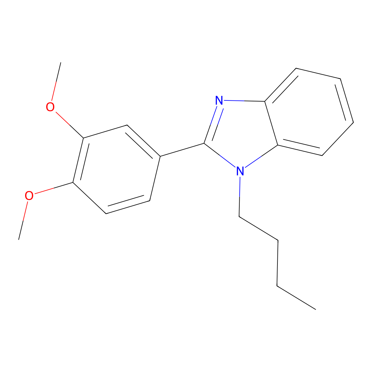1-Butyl-2-(3,4-dimethoxyphenyl)benzimidazole molecular structure, CAS 385403-25-8