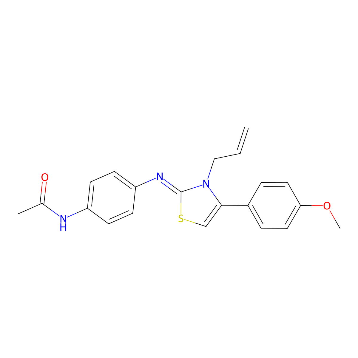 (Z)-N-(4-((3-allyl-4-(4-methoxyphenyl)thiazol-2(3H)-ylidene)amino)phenyl)acetamide molecular structure, CAS 385403-36-1