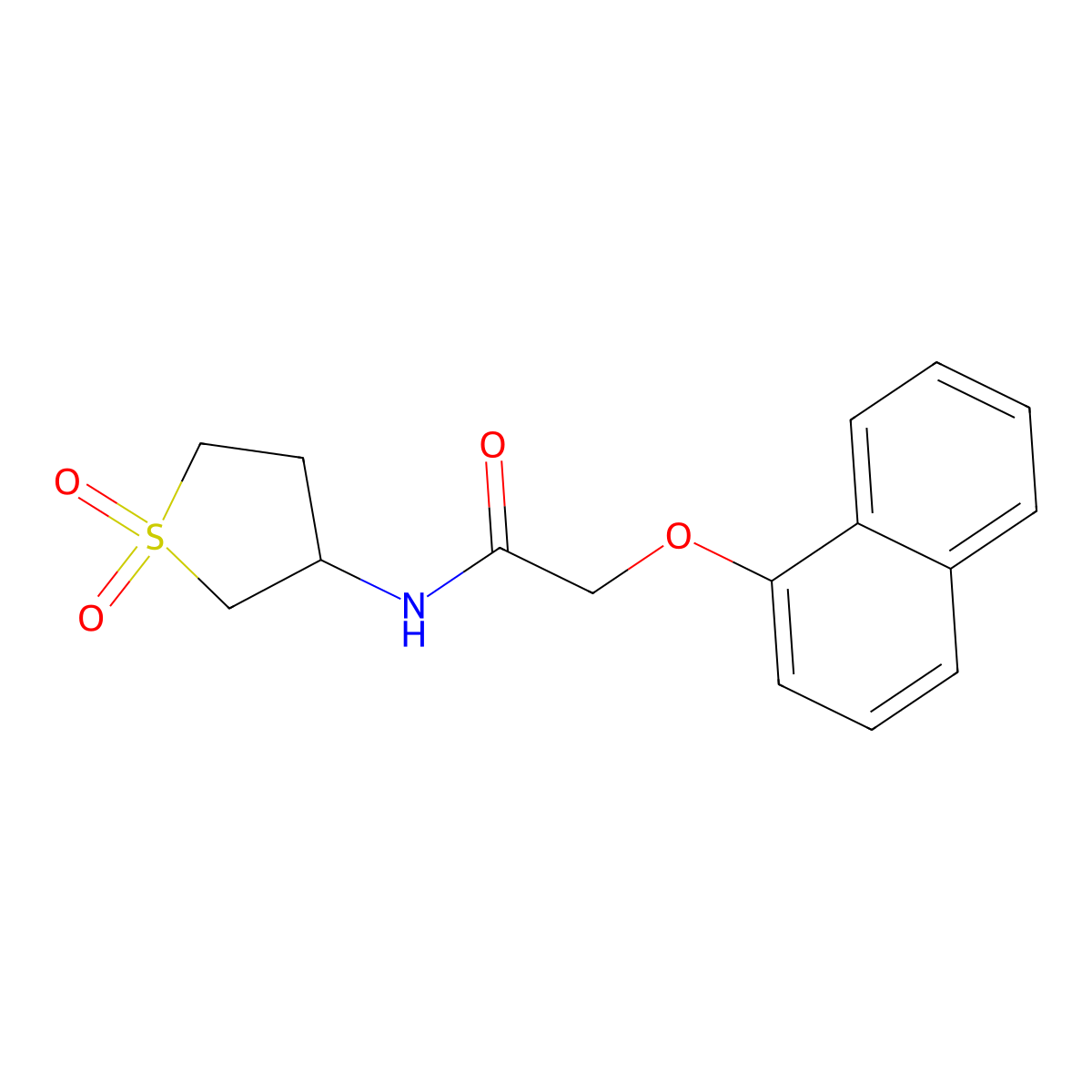 N-(1,1-dioxo-1lambda6-thiolan-3-yl)-2-(naphthalen-1-yloxy)acetamide molecular structure, CAS 385403-74-7