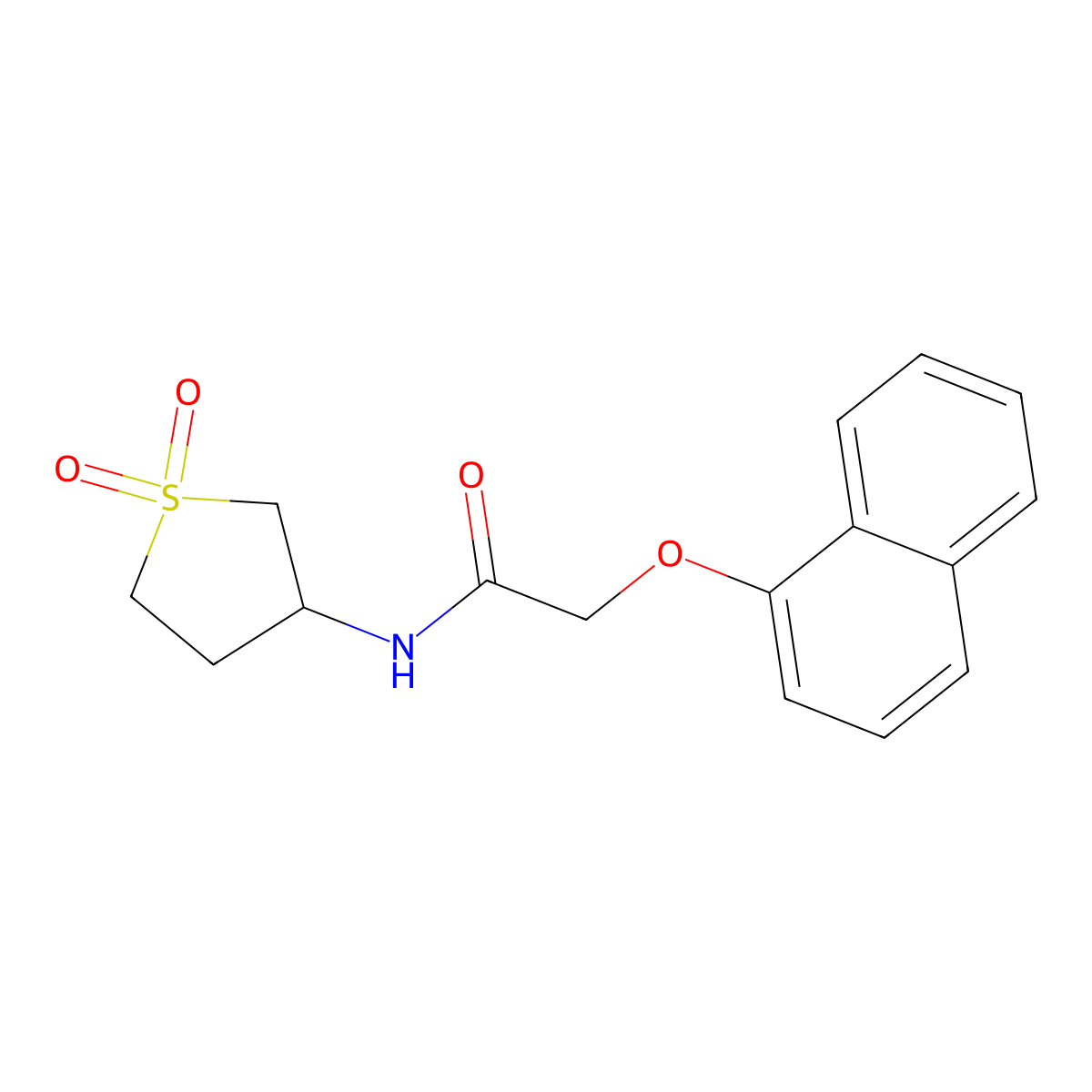 N-(1,1-dioxo-1lambda6-thiolan-3-yl)-2-(naphthalen-1-yloxy)acetamide molecular structure, CAS 385403-74-7