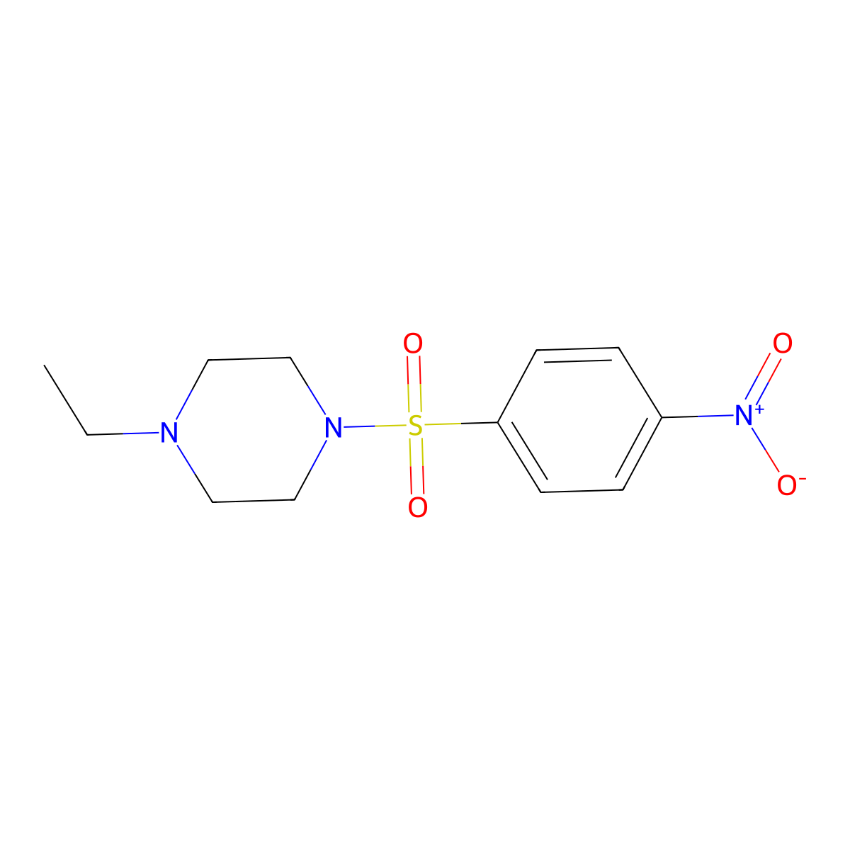 1-Ethyl-4-(4-nitrophenyl)sulfonylpiperazine molecular structure, CAS 385403-85-0
