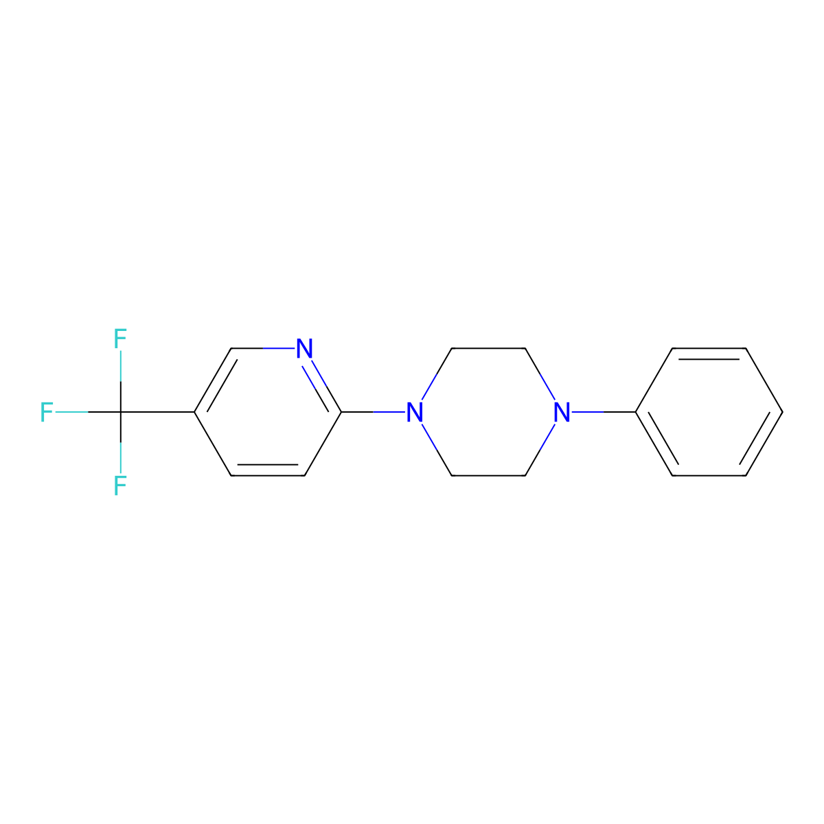 1-Phenyl-4-[5-(trifluoromethyl)-2-pyridinyl]piperazine molecular structure, CAS 385404-01-3