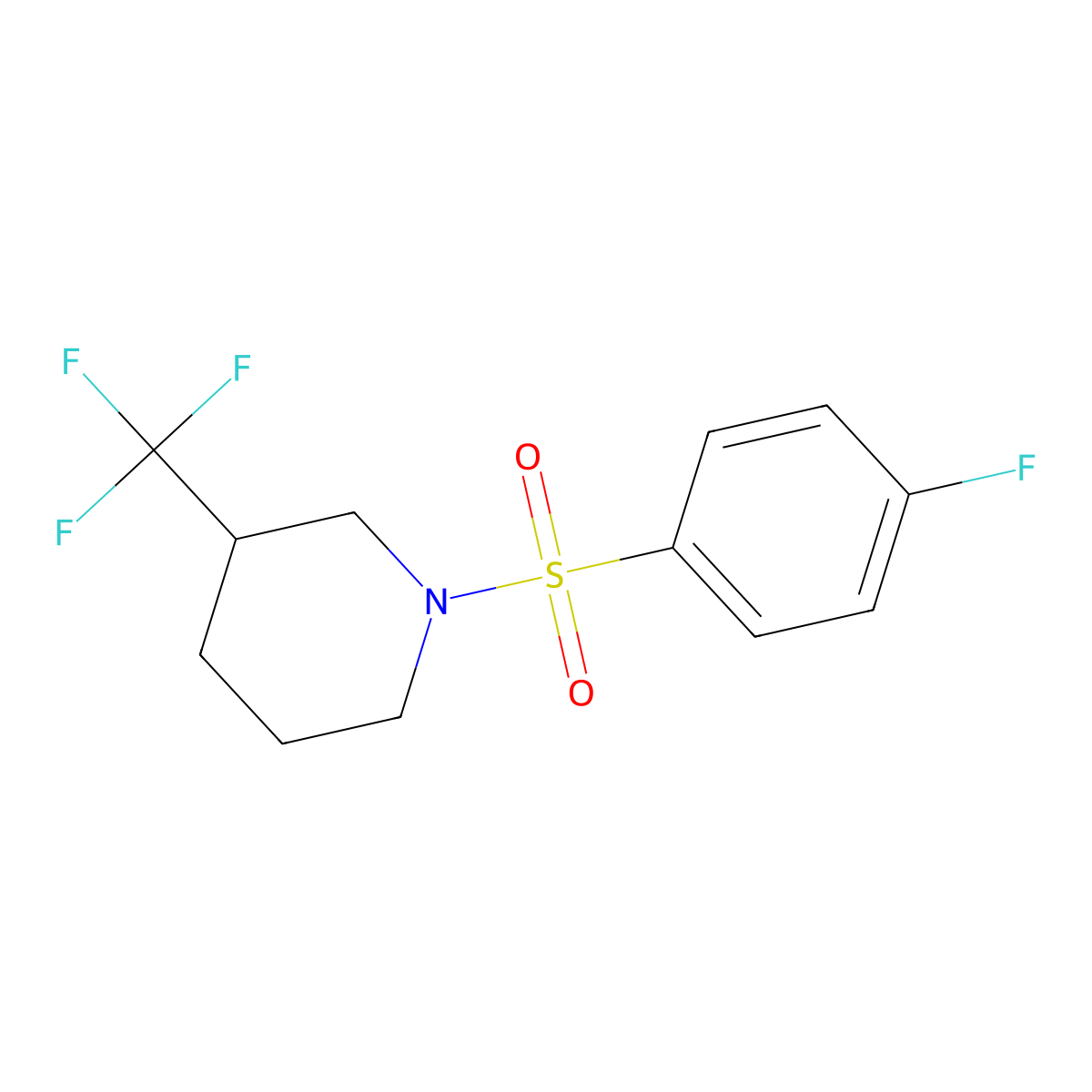 1-(4-Fluorobenzenesulfonyl)-3-(trifluoromethyl)piperidine molecular structure, CAS 385404-05-7