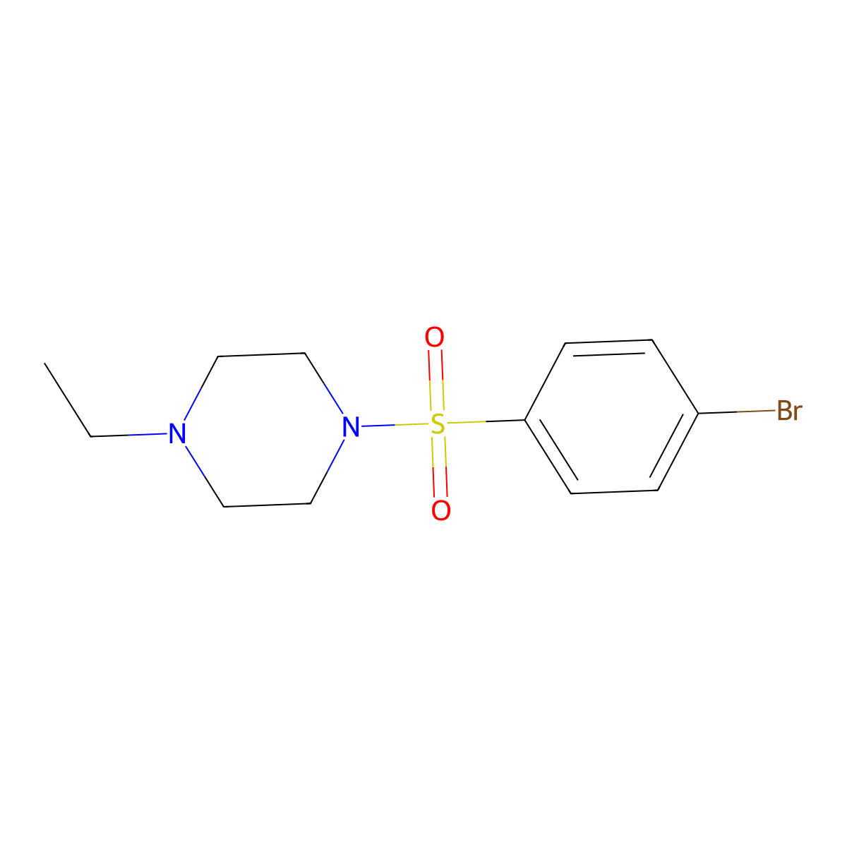 1-((4-Bromophenyl)sulfonyl)-4-ethylpiperazine molecular structure, CAS 385404-09-1