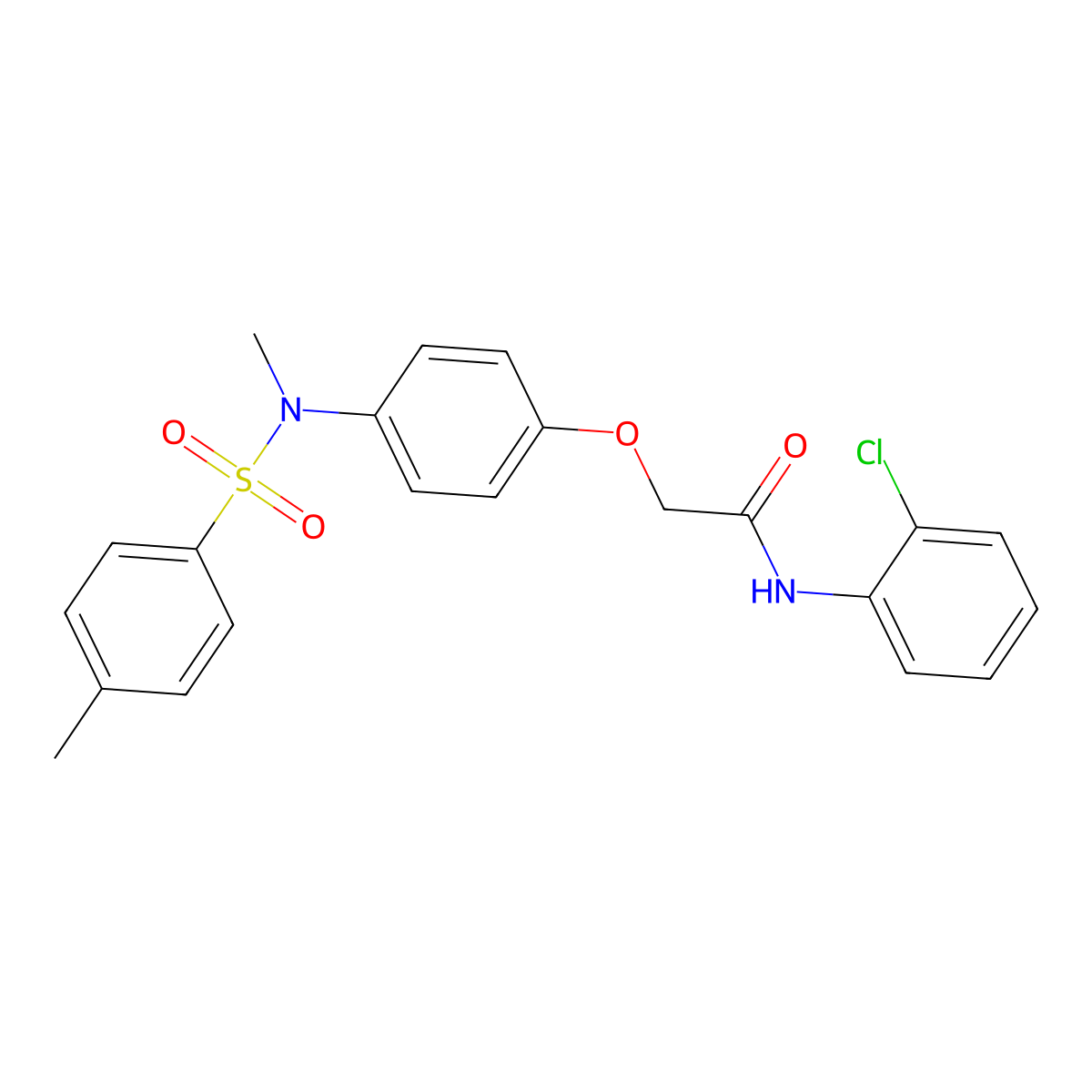 N-(2-chlorophenyl)-2-[4-[methyl-(4-methylphenyl)sulfonylamino]phenoxy]acetamide molecular structure, CAS 385404-73-9