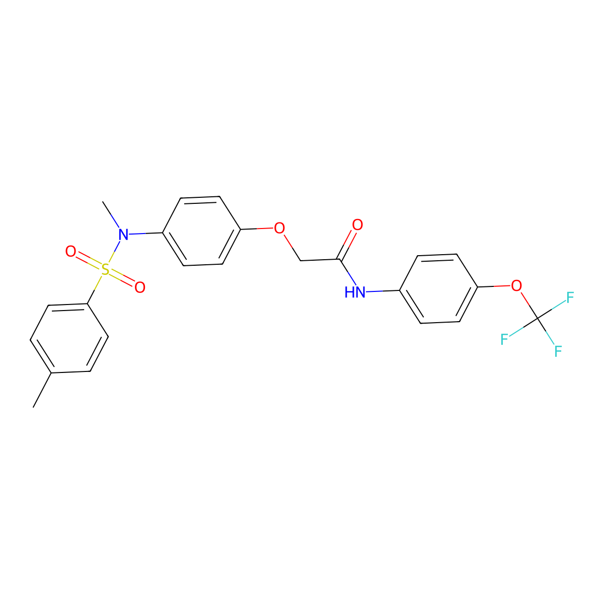 2-[4-[methyl-(4-methylphenyl)sulfonylamino]phenoxy]-N-[4-(trifluoromethoxy)phenyl]acetamide molecular structure, CAS 385404-89-7