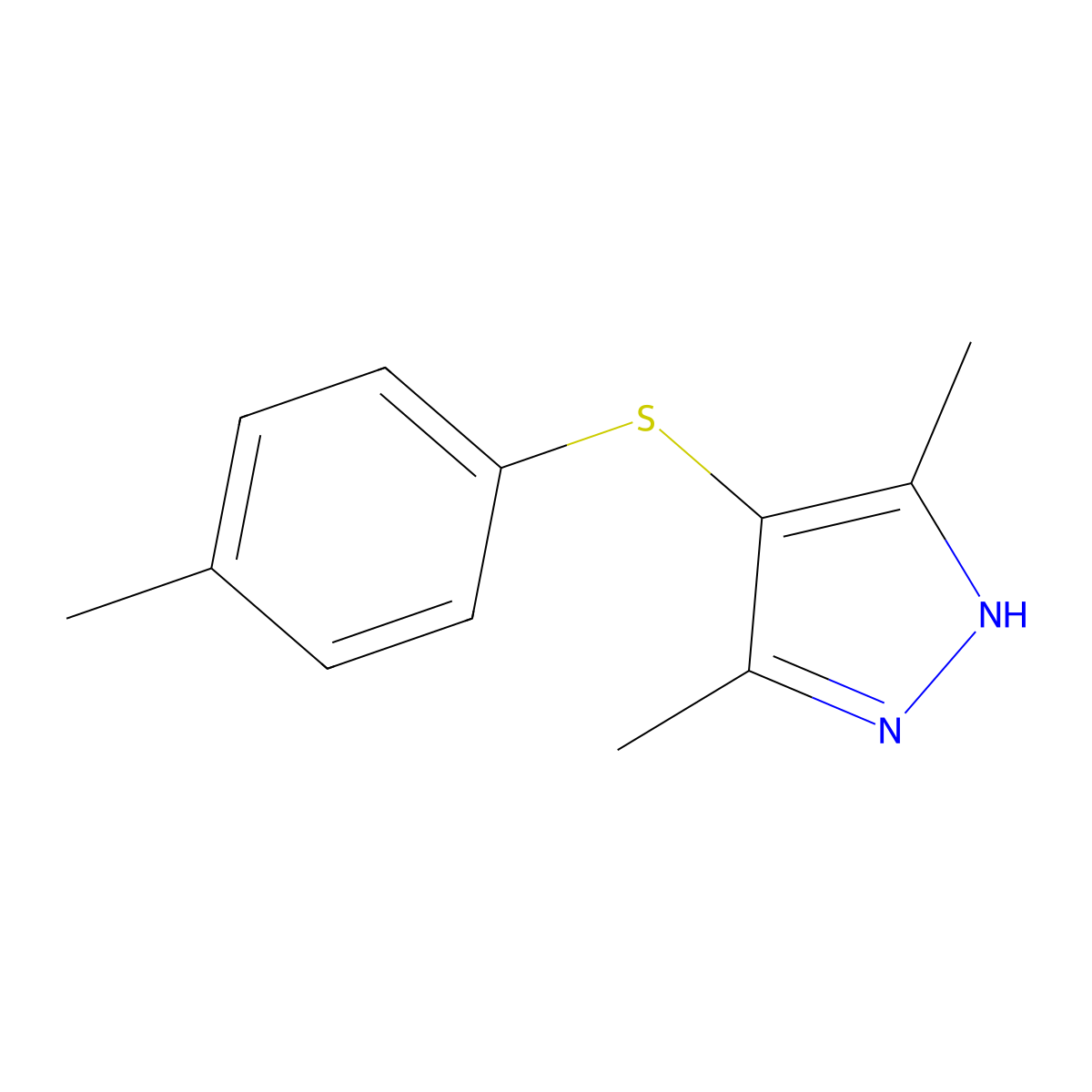 3,5-Dimethyl-4-P-tolylsulfanyl-1H-pyrazole molecular structure, CAS 385405-23-2