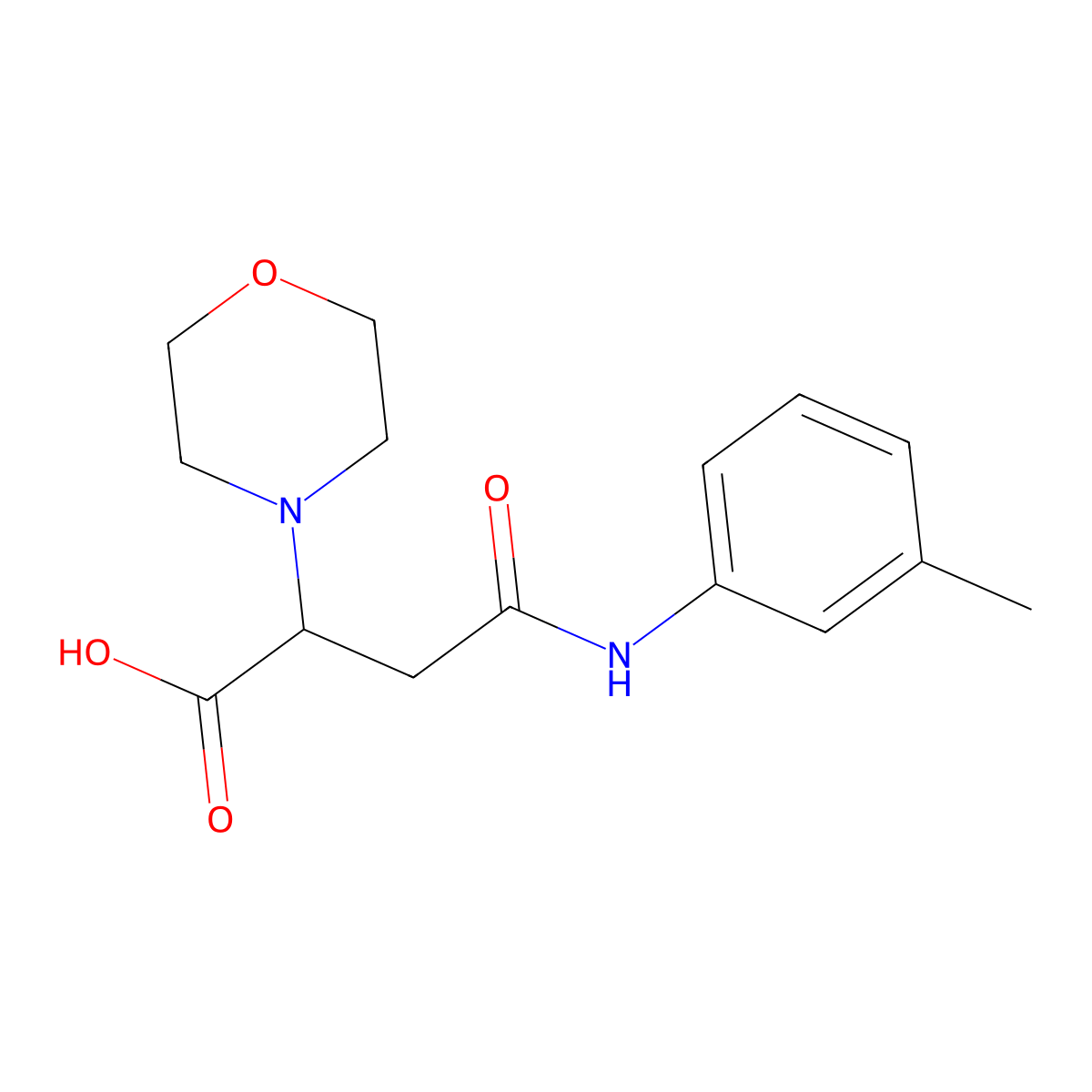 3-[(3-Methylphenyl)carbamoyl]-2-(morpholin-4-yl)propanoic acid molecular structure, CAS 385405-59-4