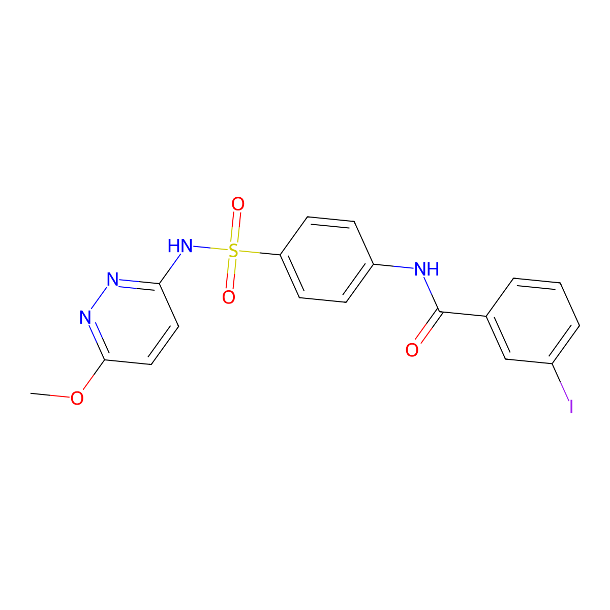 3-Iodo-N-{4-[(6-methoxypyridazin-3-YL)sulfamoyl]phenyl}benzamide molecular structure, CAS 385405-87-8