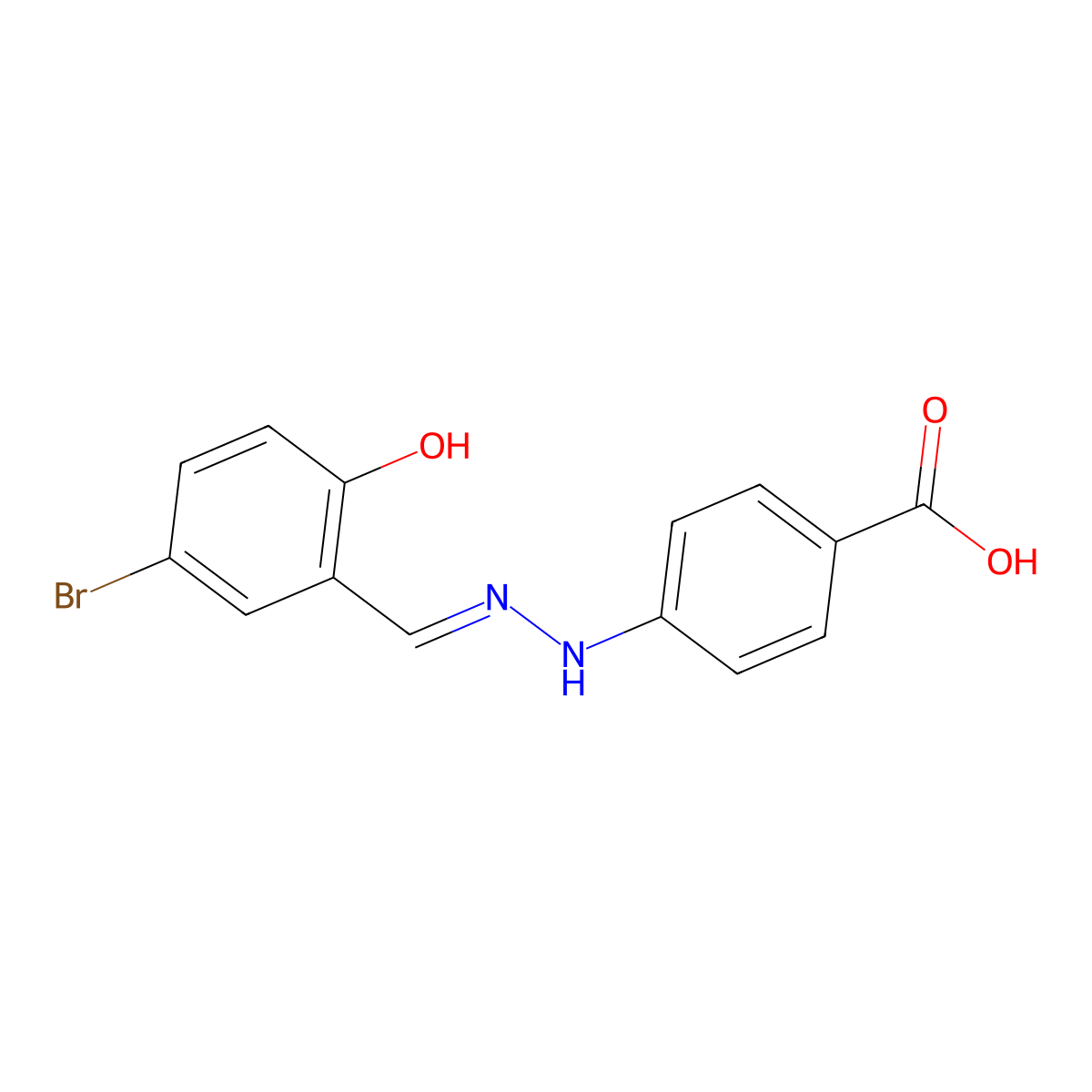 4-[2-[(5-Bromo-2-hydroxyphenyl)methylene]hydrazinyl]benzoic acid molecular structure, CAS 385406-22-4