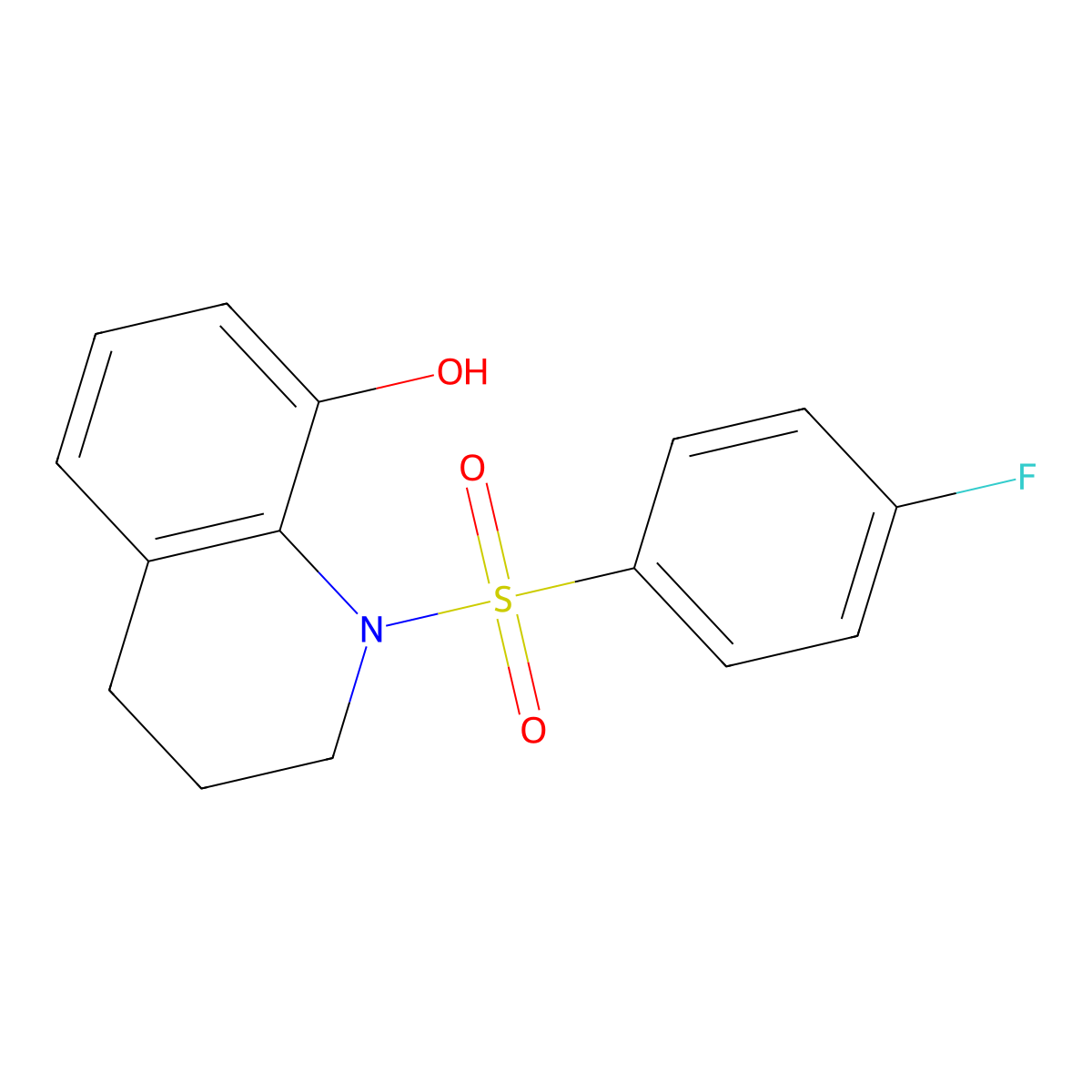 1-(4-Fluoro-benzenesulfonyl)-1,2,3,4-tetrahydro-quinolin-8-ol molecular structure, CAS 385407-68-1